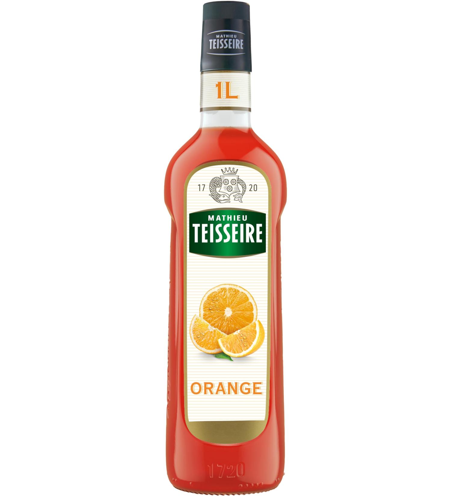 Mathieu Teisseire Orange Syrup for Drinks Cocktails Mocktails Sodas Lemonades 1L Bottle - Buy Online on GoSupps.com