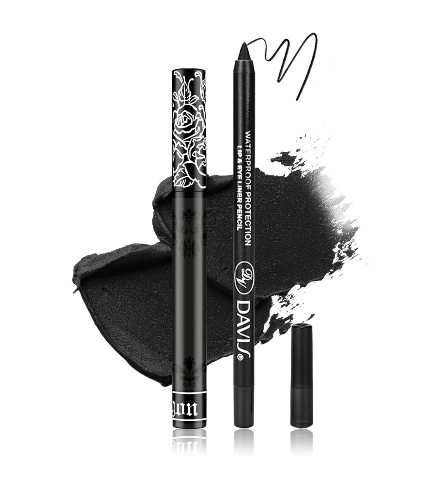 NVLEPTAP Lip Color Set - Matte Black Lipstick Lip Liner Gloss & Stain for Goth Cosplay & Halloween Makeup - Buy Online on GoSupps.com