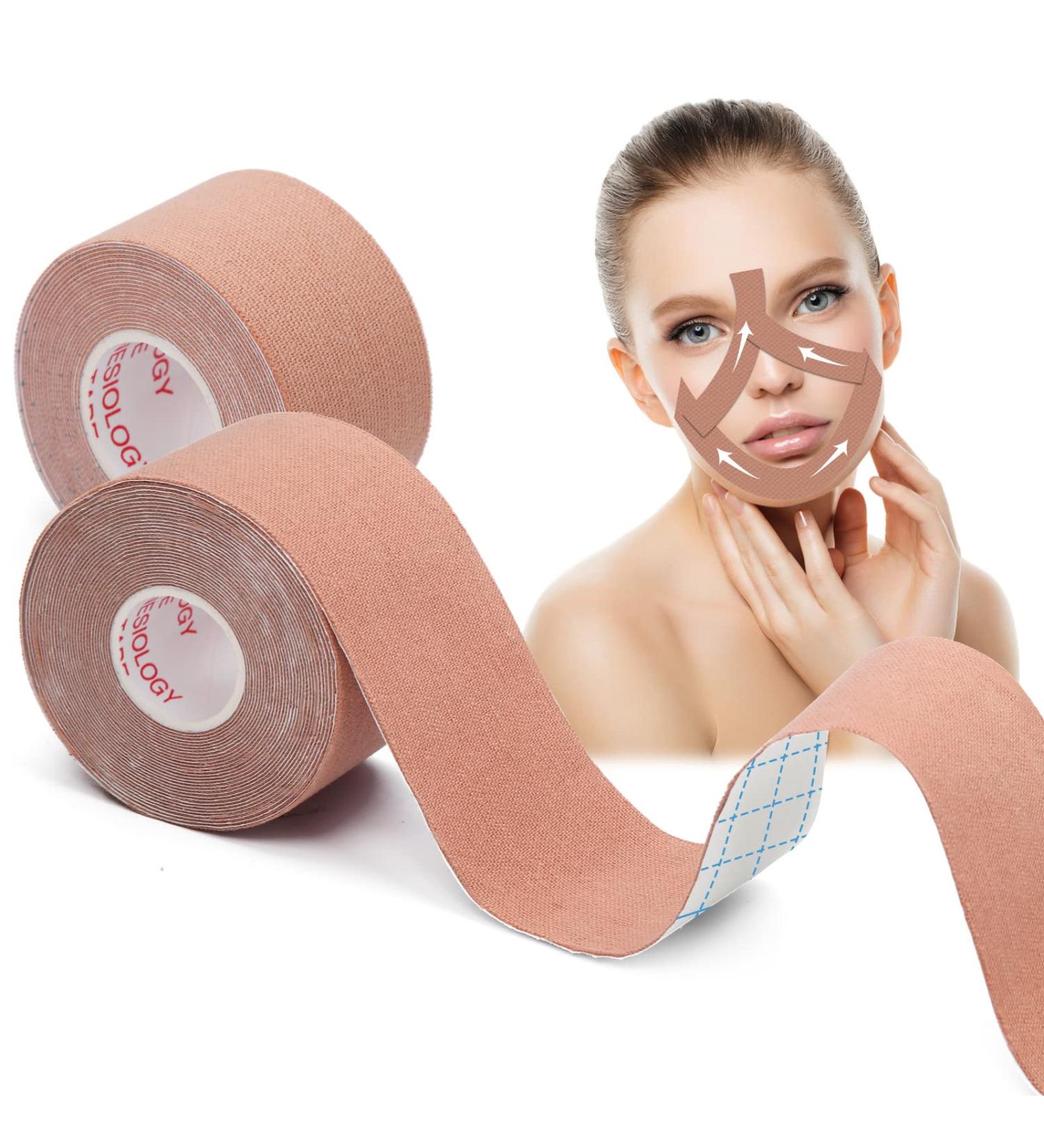 Facial Myofascial Lift Tape 2 Rolls Set - Anti Wrinkle Patches for Face, Eye, Neck - Unisex Firming and Tightening Skin Treatment - Buy Online on GoSupps.com