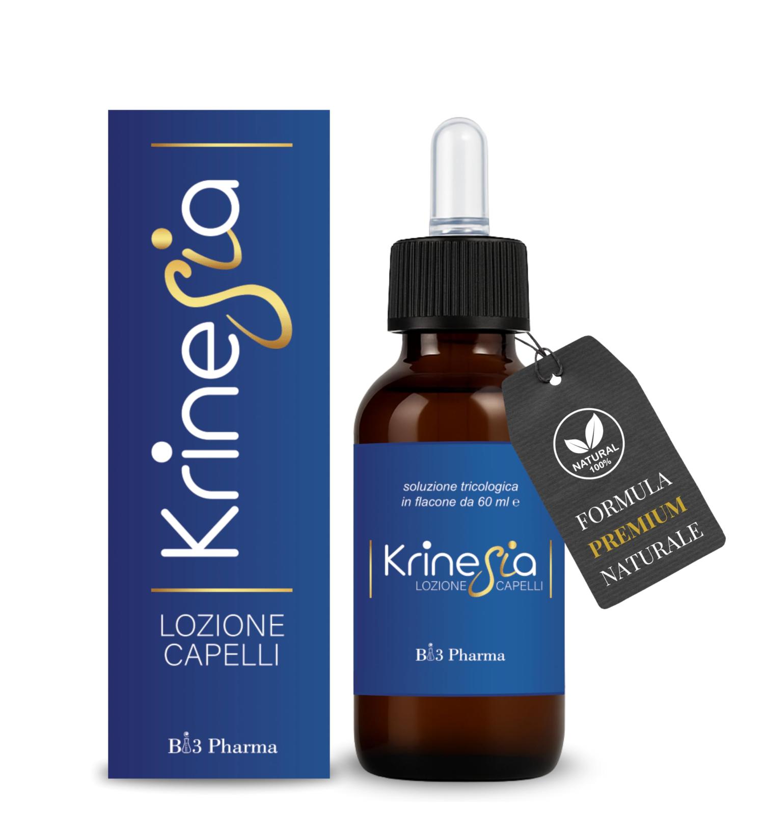  BI3 Pharma Krinesia Men's Hair Lotion with 8 Active Ingredients | Natural and Hypoallergenic | Anti-Hair Loss Lotion for Men and Women with Visible Results in Just 15 Days | Made in Italy - Buy Online on GoSupps.com