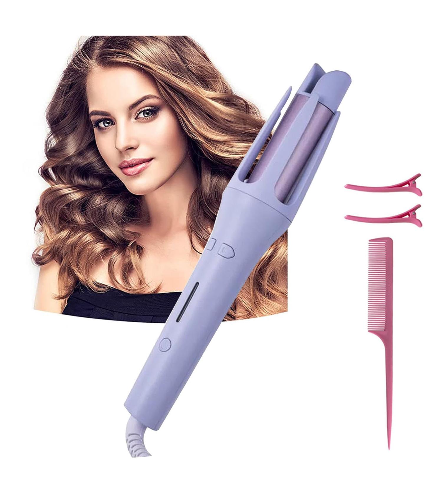 Curling Iron 1 1/4 Inch 1 Inch Curling Wand with 4 Temperatures Produces Loose Curls Automatic Hair Curler for Short Hair Purple - Buy Online on GoSupps.com