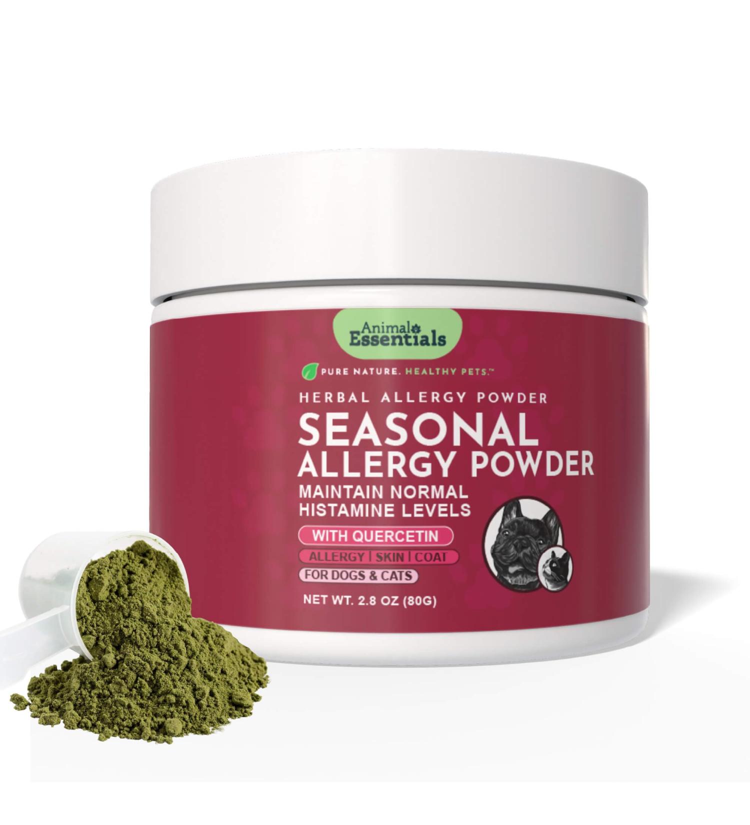 Animal Essentials Seasonal Allergy Powder + Quercetin - Dog & Pet Allergy Relief, Itch Support for Skin & Coat, Helps Maintain Normal Histamine Levels, Natural Support for Allergies - 2.8 oz - Buy Online on GoSupps.com
