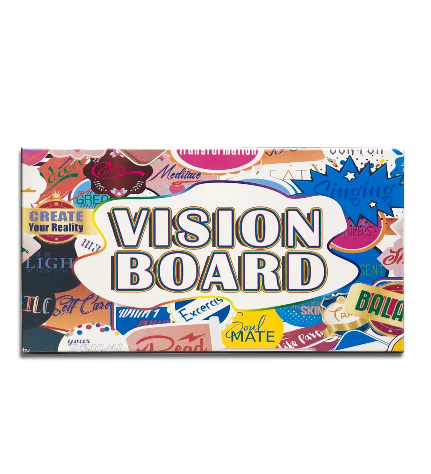 3-in-1 Vision Board Kit with 200+ Motivational Stickers - Manifest Your Goals with Law of Attraction | Foldable & Decorative Dry Erase Board (Zoe) - 27 x 17 - Buy Online on GoSupps.com