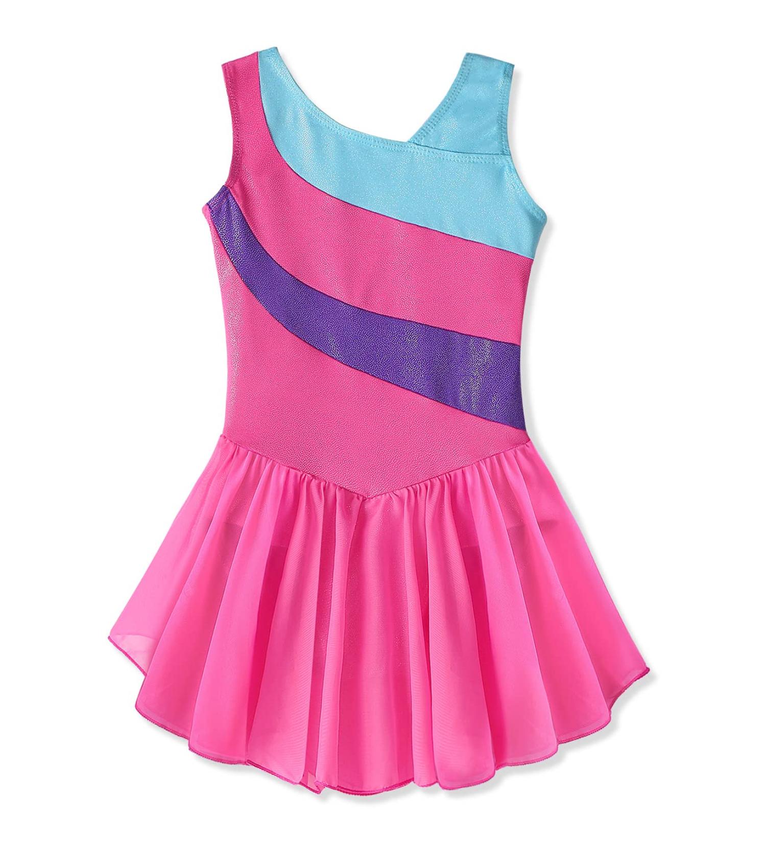 Kidsparadise Hotpink Gymnastics Leotard with Skirt for Girls 8-9Y - Buy Online on GoSupps.com