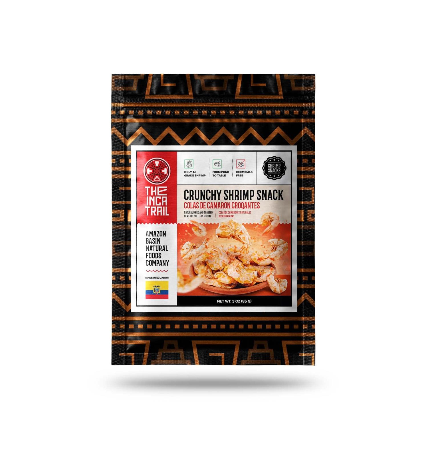 Inca Trail Dried Shell-On Shrimp 85g - Gluten-Free Organic High Protein Snack | No MSG, Natural Umami Flavor - 3oz (1 Pack) - Buy Online on GoSupps.com