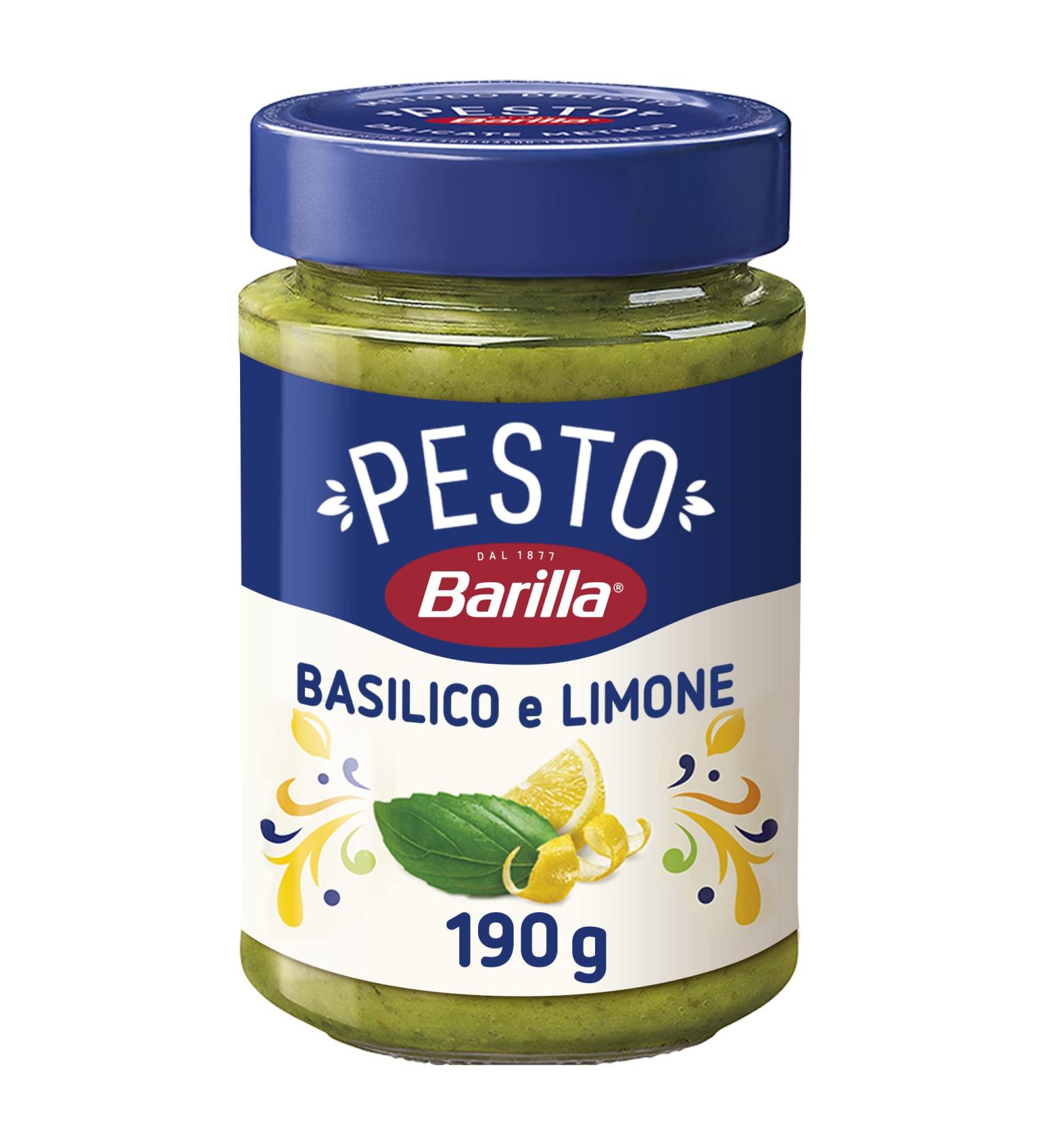 Buy Barilla Pesto Basilico e Limone 12x190g | Gluten-Free Italian Pasta Sauce with Lemon & Basil | Authentic Green Pesto for Noodles - Buy Online on GoSupps.com