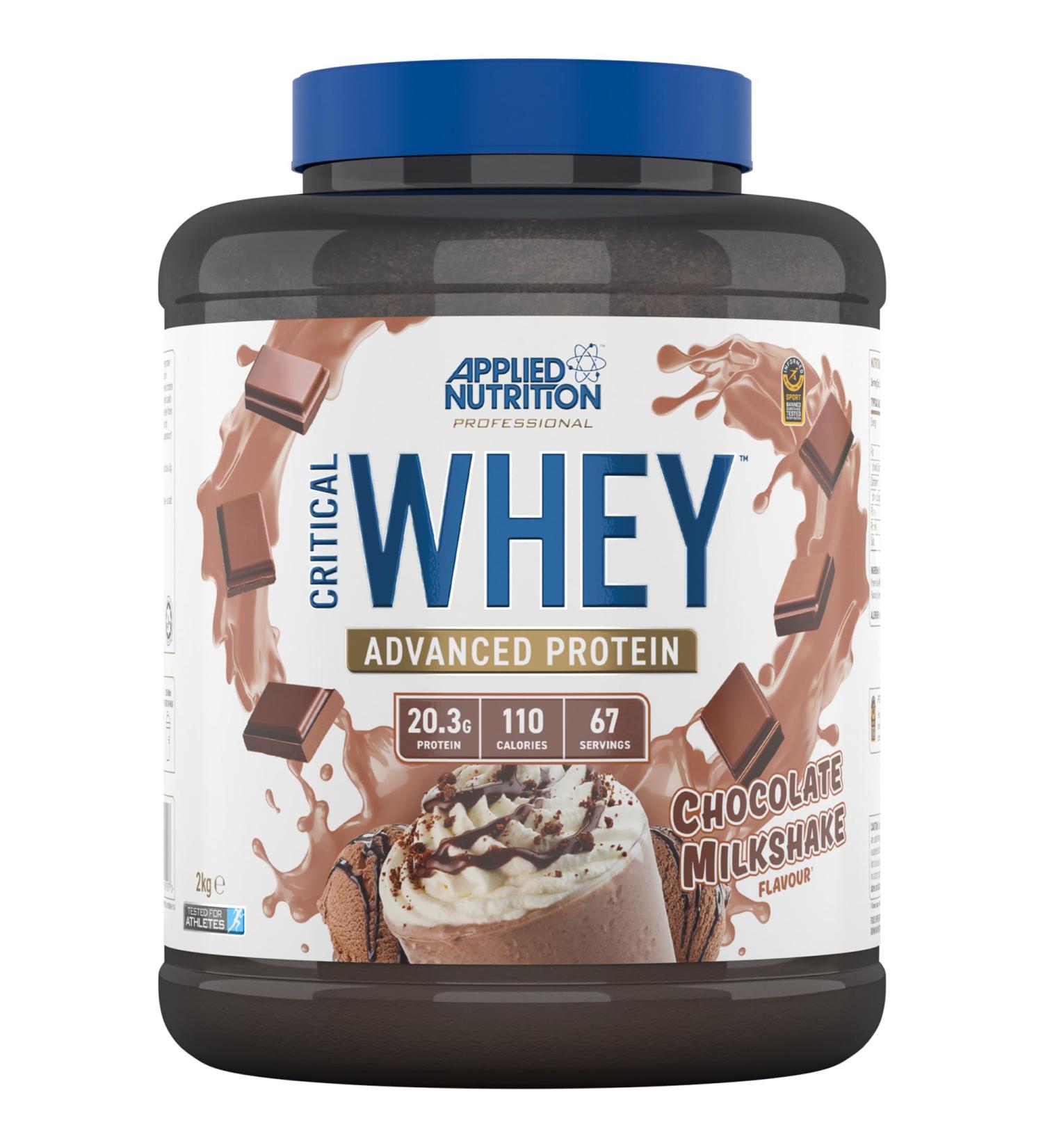 Applied Nutrition Critical Whey Protein Powder Shake - Chocolate Milkshake Flavor (2kg - 67 Servings) - Buy Online on GoSupps.com