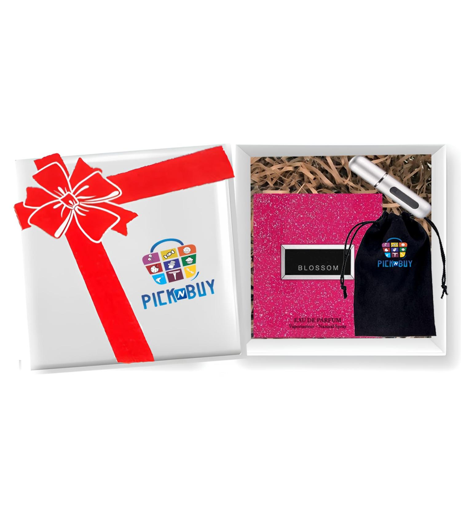 PICKN BUY Fragrance Gift Bundle - Item Include: 100 ML Choo Blossom Perfume 1 Pack - 5ML Empty Travel Atomizer & Travel Pouch for Perfume 3.4 Fl Oz (Pack of 1) Choo Blossom Perfume Bundle - Buy Online on GoSupps.com