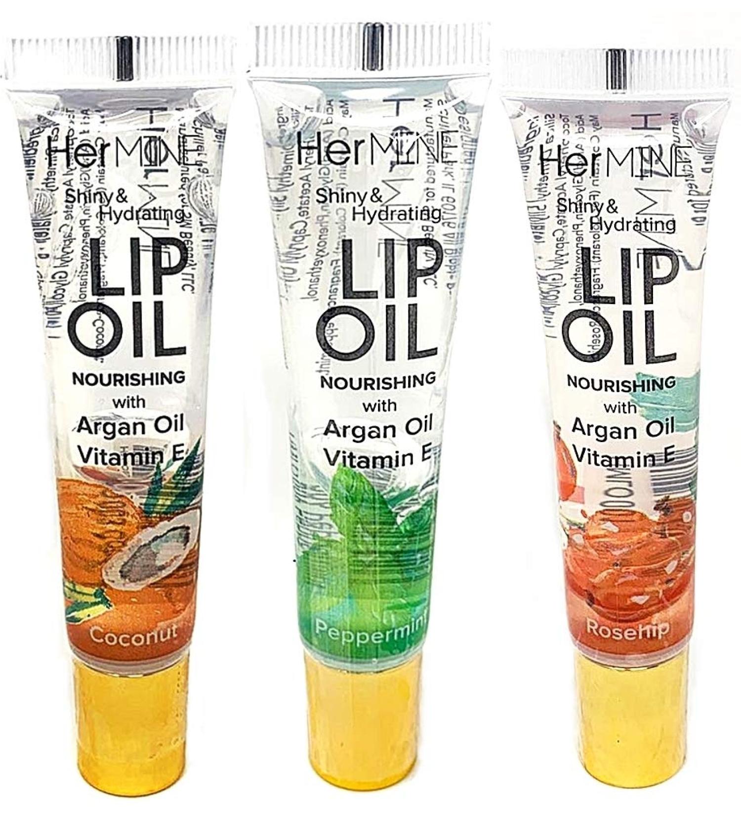 CRISPY BEAUTY Hermine Clear Lip Oil Gloss 3PCS (Coco-Mint-Rose) - Moisturizing Lip Care Set - Buy Online on GoSupps.com