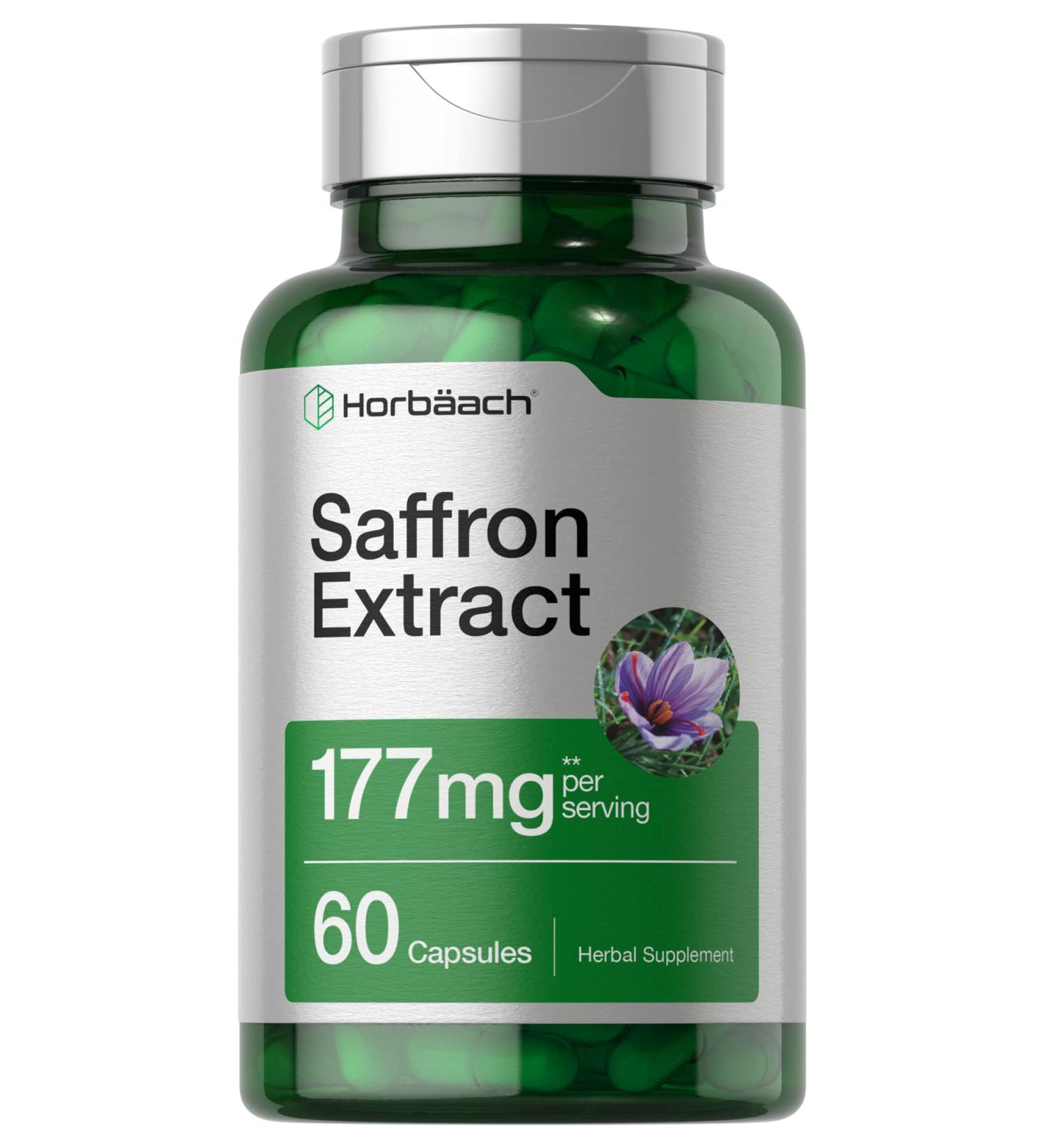 Saffron Extract Capsules 177mg 60ct | Non-GMO & Gluten Free Supplement | Horbaach - Buy Online on GoSupps.com