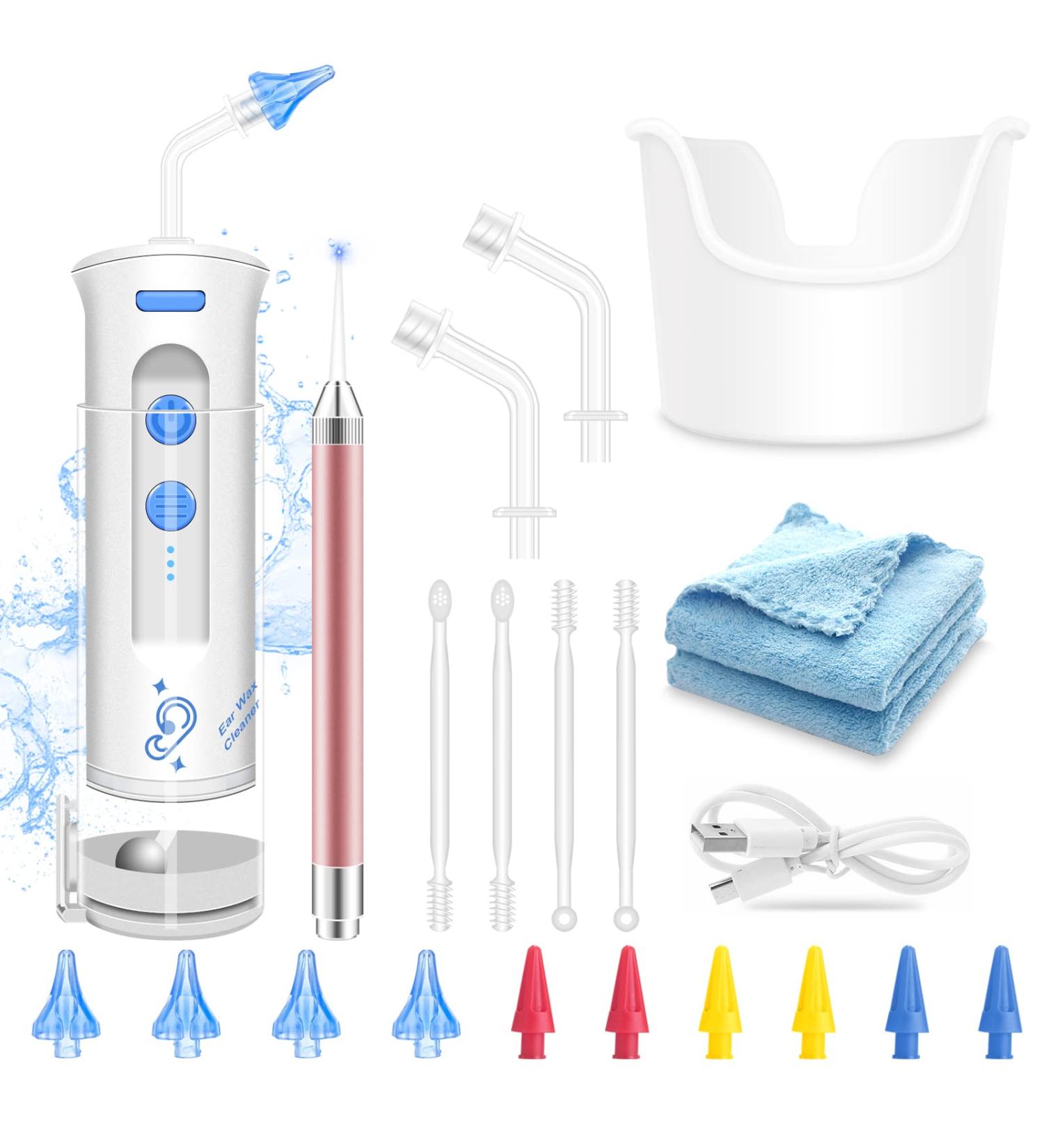 Electric Ear Wax Removal Kit - 3 Wash Modes, Safe & Effective Flush System - 21-Piece Set - Buy Online on GoSupps.com