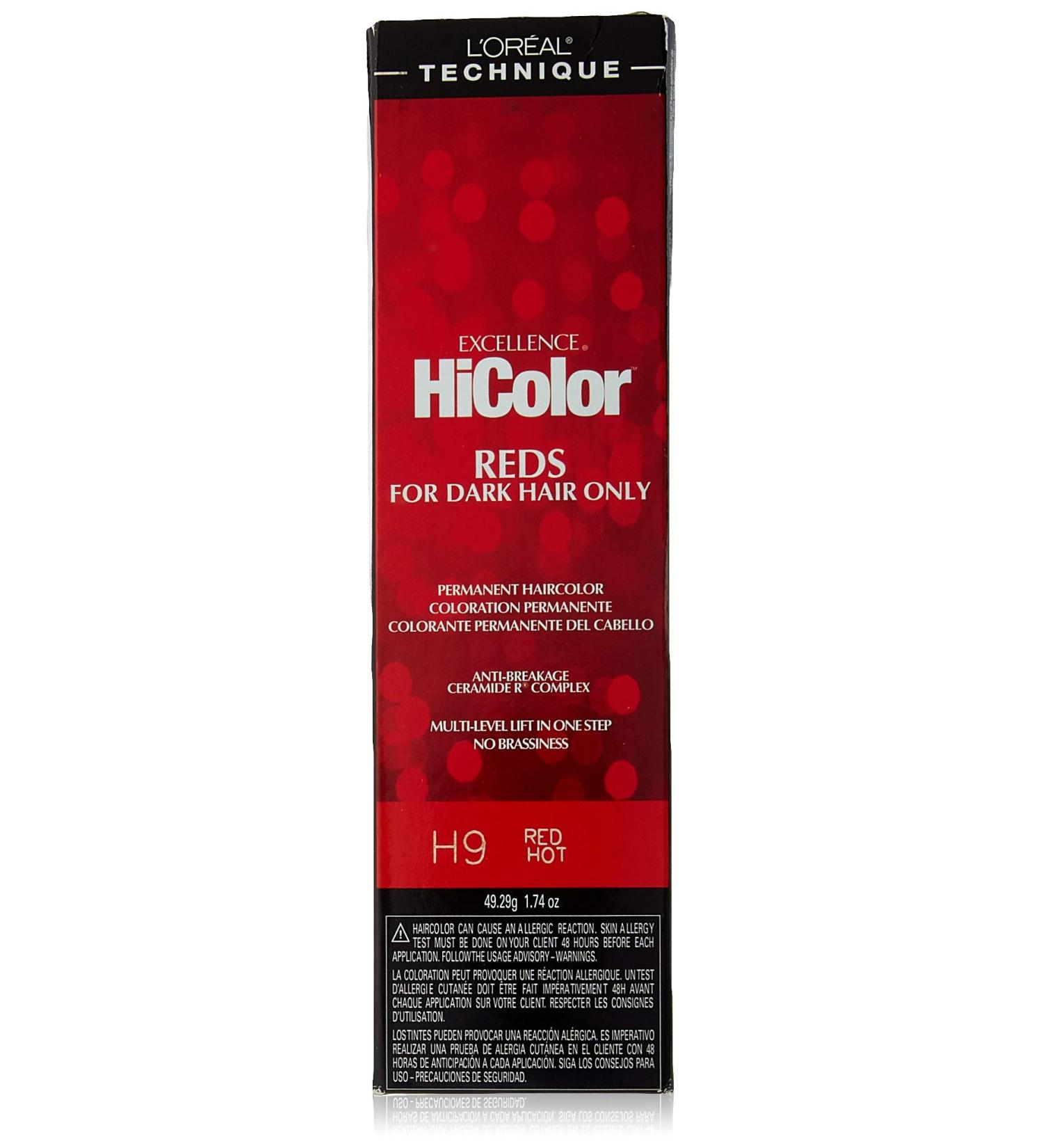 Loreal Excellence Hicolor H09 Tube Red Hot 1.74 oz - Vibrant Red Shade | Pack of 1 - Buy Online on GoSupps.com