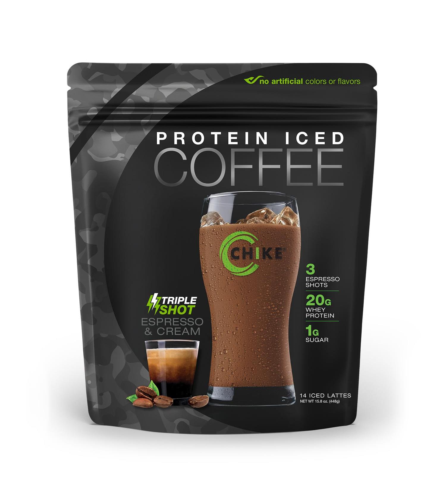 CHIKE Triple Shot Espresso & Cream Protein Iced Coffee - 20g Protein 3 Espresso Shots Keto & Gluten-Free 14 Servings - Energize Your Day - Buy Online on GoSupps.com