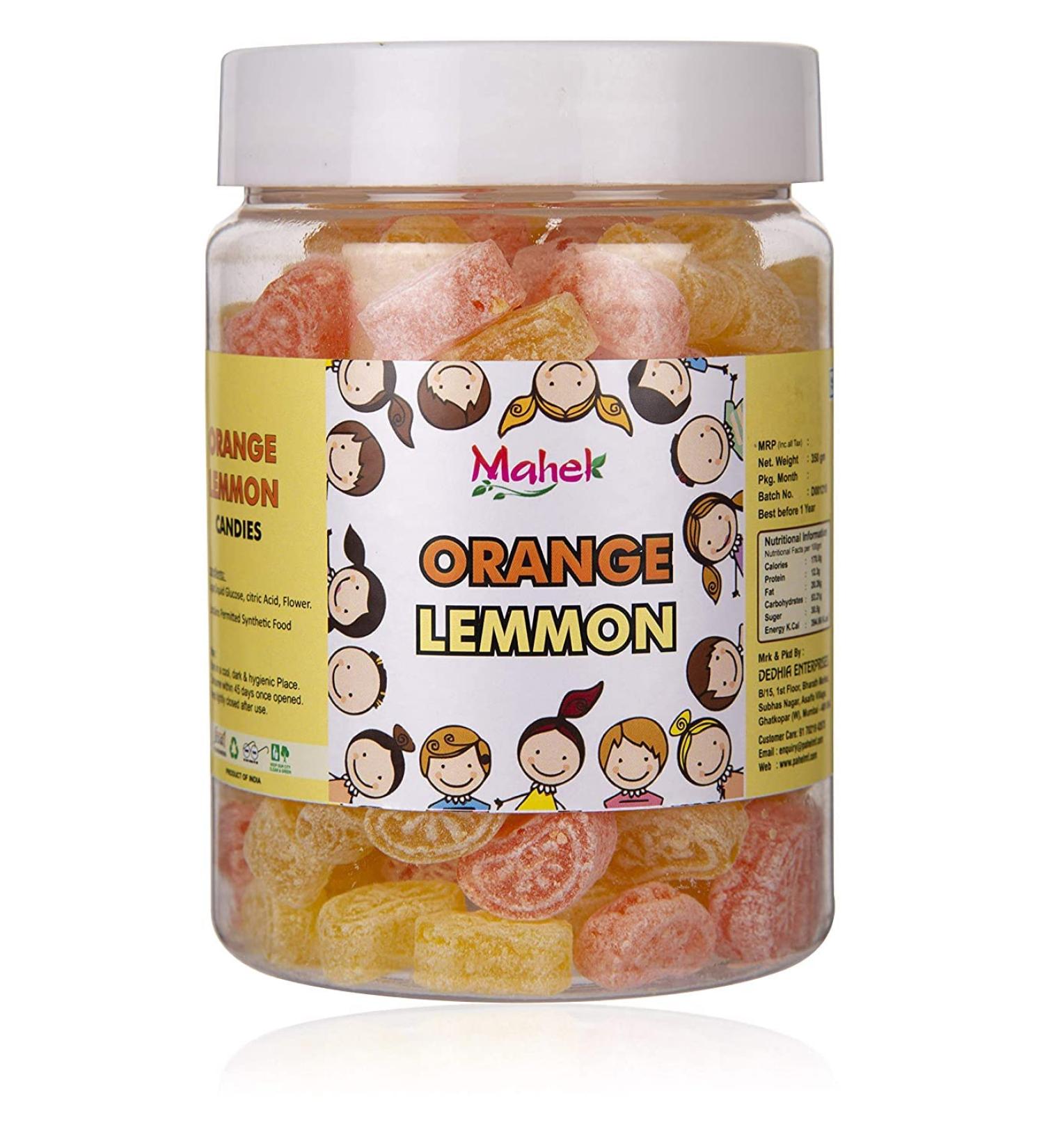 Orange Lemon Candy 350 Grams Mouth Freshener Digestive After-Meal Mukhwas _Packing May Vary