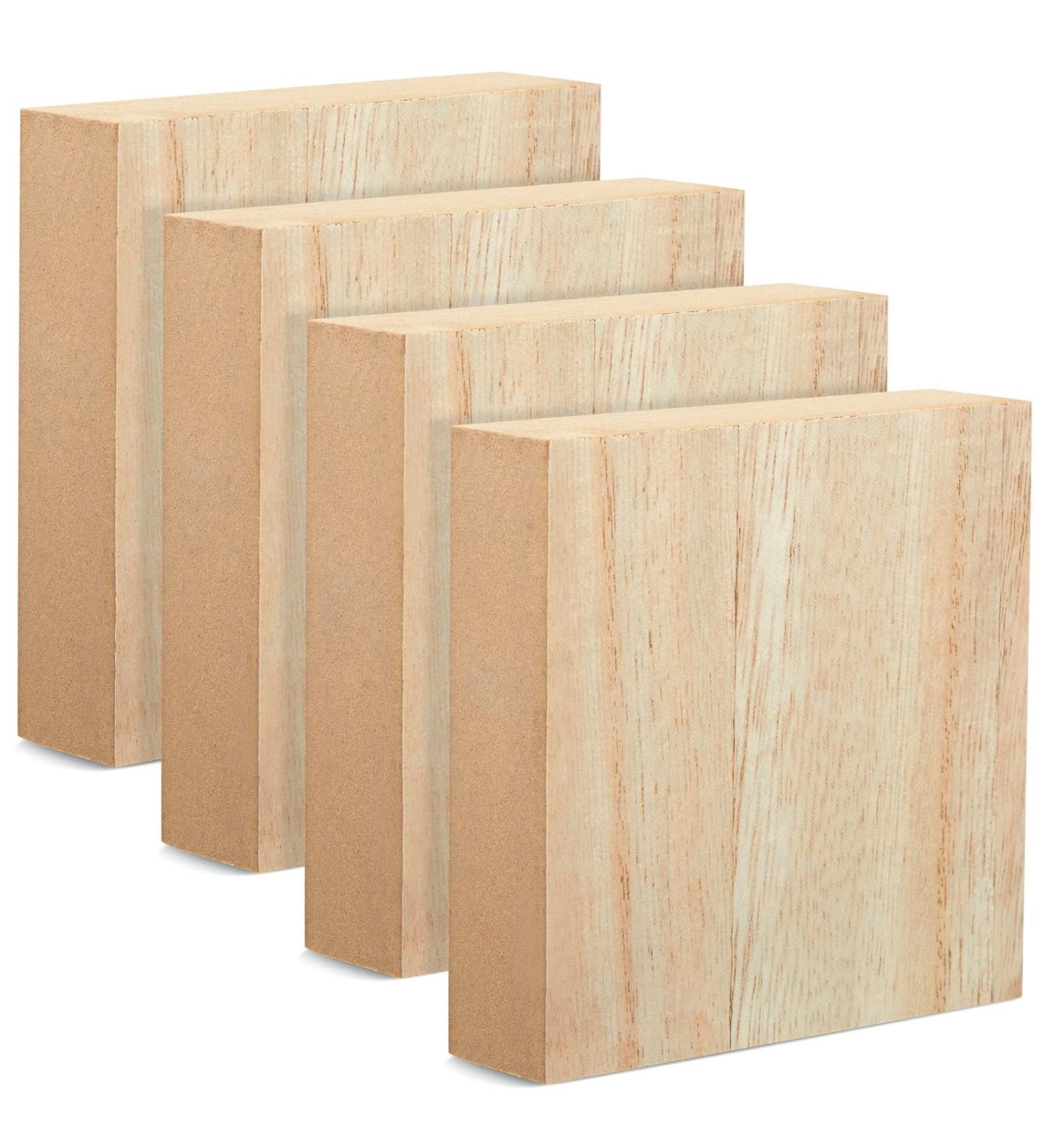 1 Thick Unfinished MDF Wooden Square Blocks for Crafts - 4x4 (4 Pack) - Buy Online on GoSupps.com