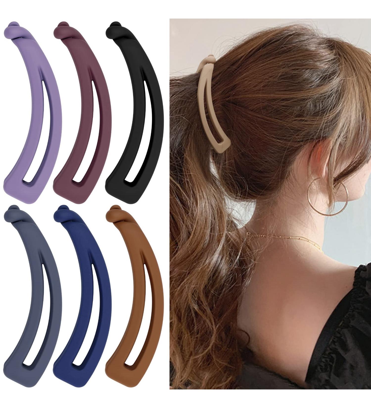 Velscrun 7 pcs Banana Clips Hair Set for Thick Hair - Strong Hold Ponytail Accessories for Women and Girls - 4 Large Matte Clips for Fine Hair - Curly Hair Styling Clips - Buy Online on GoSupps.com