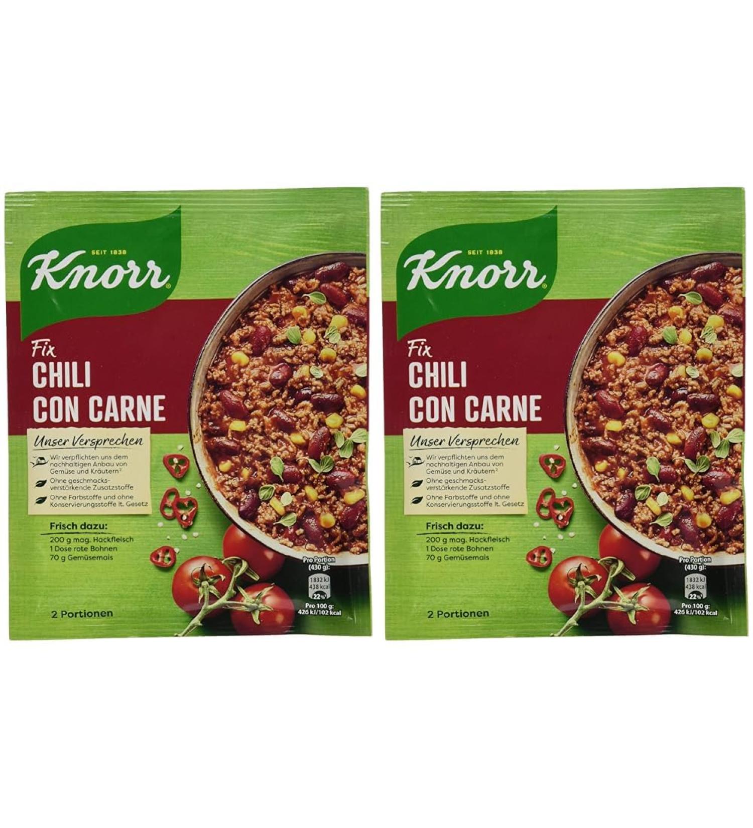 Buy Knorr Chili Con Carne Mix | Spicy Stew with Natural Ingredients | 33g (2 Pack) - International Shipping Available - Buy Online on GoSupps.com