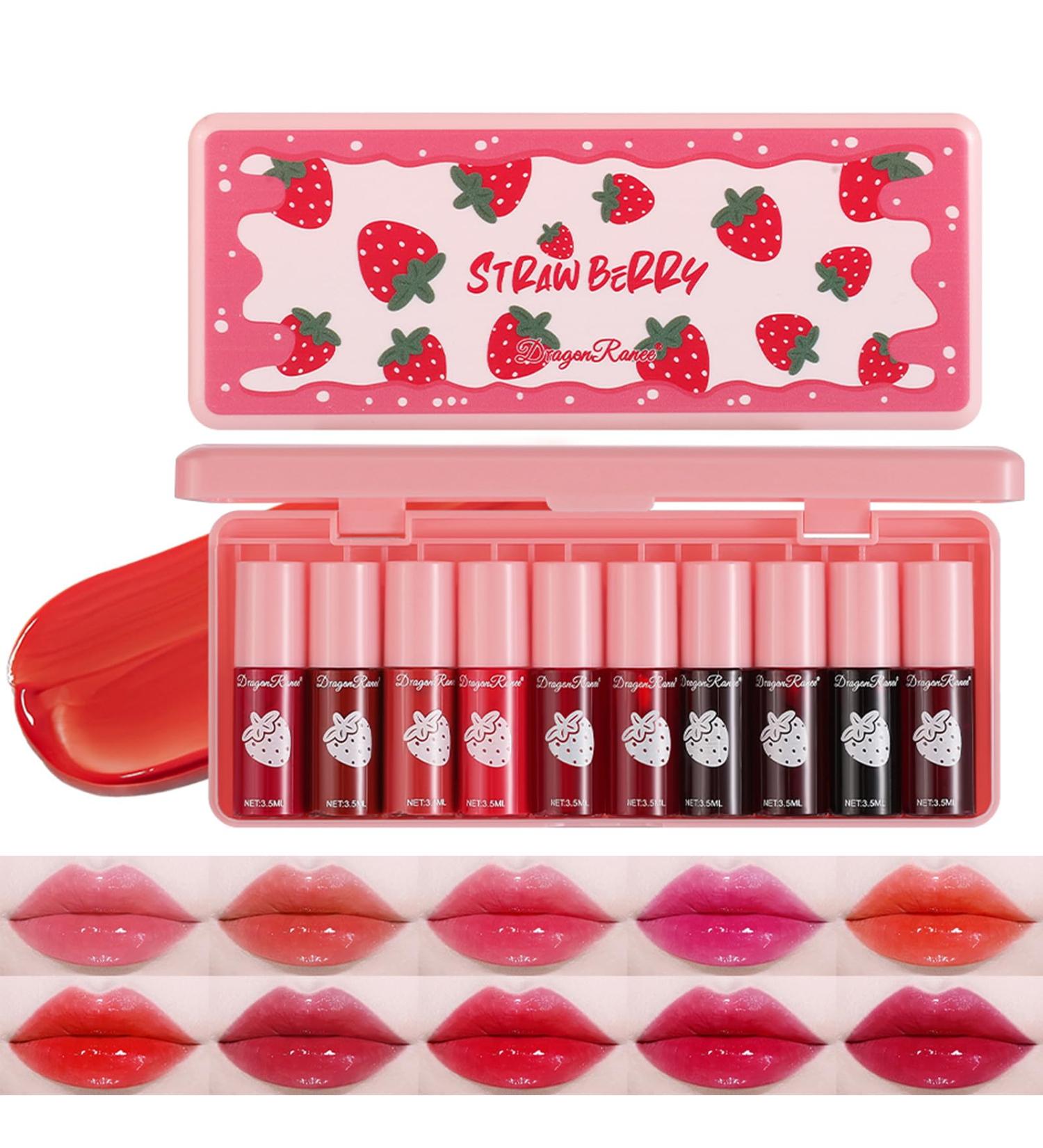 10 Colors Korean Lip Tint Stain Set - Moisturizing Velvet Mini Liquid Lipstick for Lips & Cheeks | Long-Lasting Waterproof Non-Stick | International Shipping - Buy Online on GoSupps.com