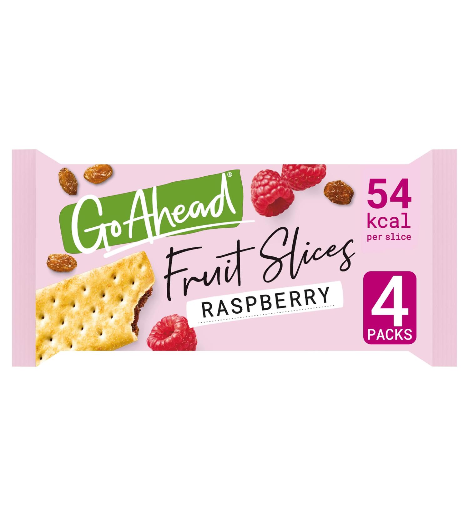 Go Ahead Biscuit Bars Raspberry Crispy Fruit Slices 4 Individually Wrapped Packs with 3 Slices in Each 174 g (Pack of 22) - Buy Online on GoSupps.com