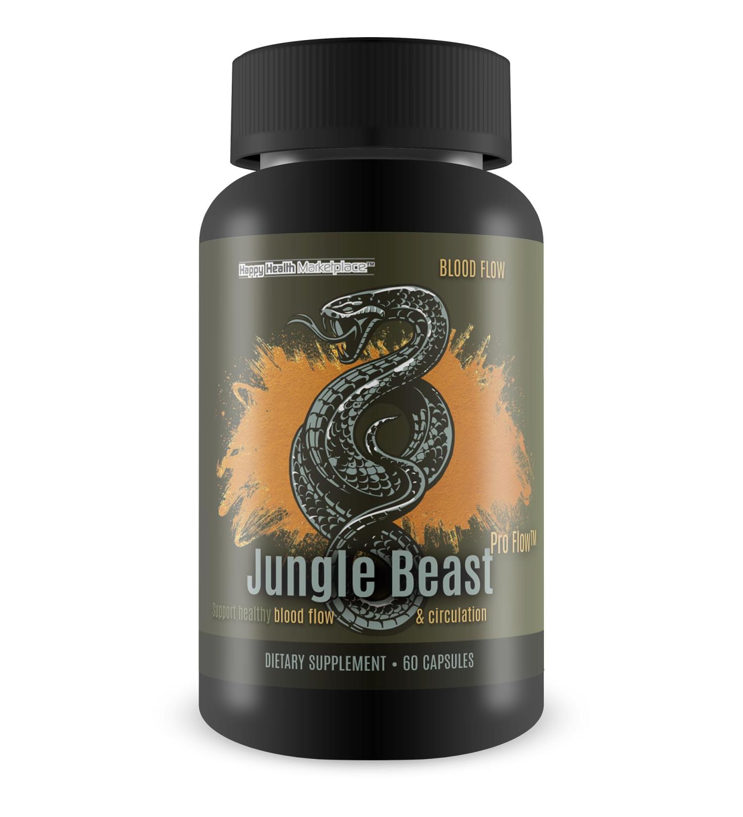 Jungle Beast Pro Flow - Our Best Blood Flow Jungle Beast Pro Supplement for Healthy Circulation - Healthy Circulation Support for Enhanced Nutrient Delivery - Blood Circulation Supplements Bloodflow - Buy Online on GoSupps.com