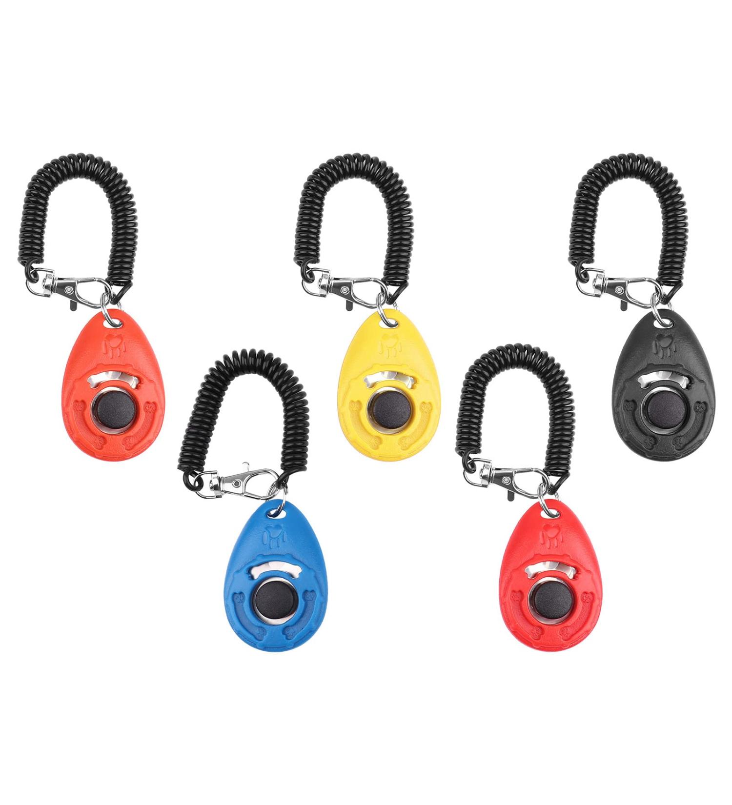 Oyefly Dogs Clicker - 5 Pack Training Clickers with Big Button for Dogs Cats & Horses (5 Colors) - Enhance Pet Training & Education - Buy Online on GoSupps.com