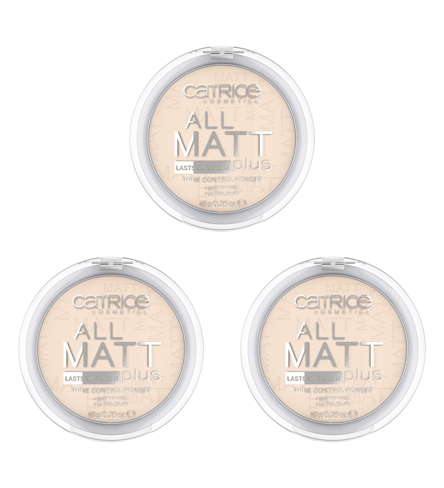 Catrice All Matt Plus Shine Control Powder - No. 010 Nude Long-lasting & Vegan - 3x10g | Oil-Free & Paraben-Free for Dry Skin - Buy Online on GoSupps.com