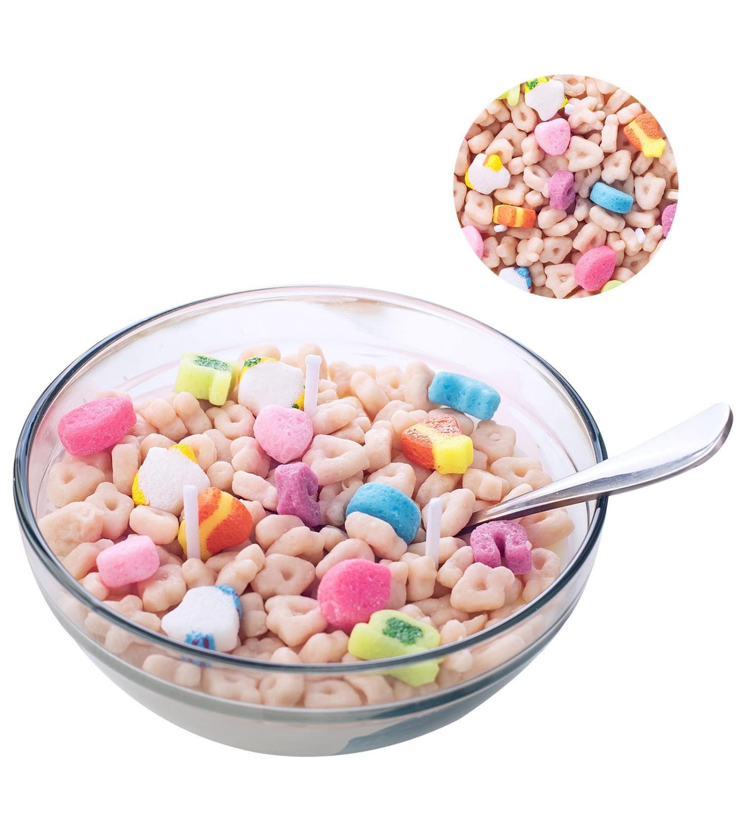 French Vanilla Cereal Bowl Soy Candle with Metal Spoon - Funny Morning Ritual Gift - Buy Online on GoSupps.com