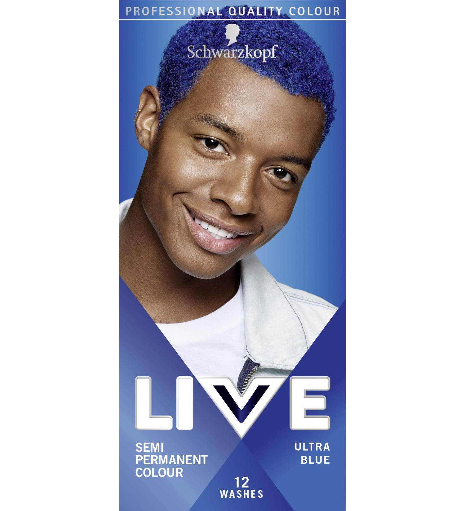 Schwarzkopf LIVE Ultra Brights Electric Blue Semi-Permanent Hair Dye 095 Blue Hair Dye for Bright or Pastel Hair Colour Vibrant Colour Lasts up to 15 Washes - Buy Online on GoSupps.com