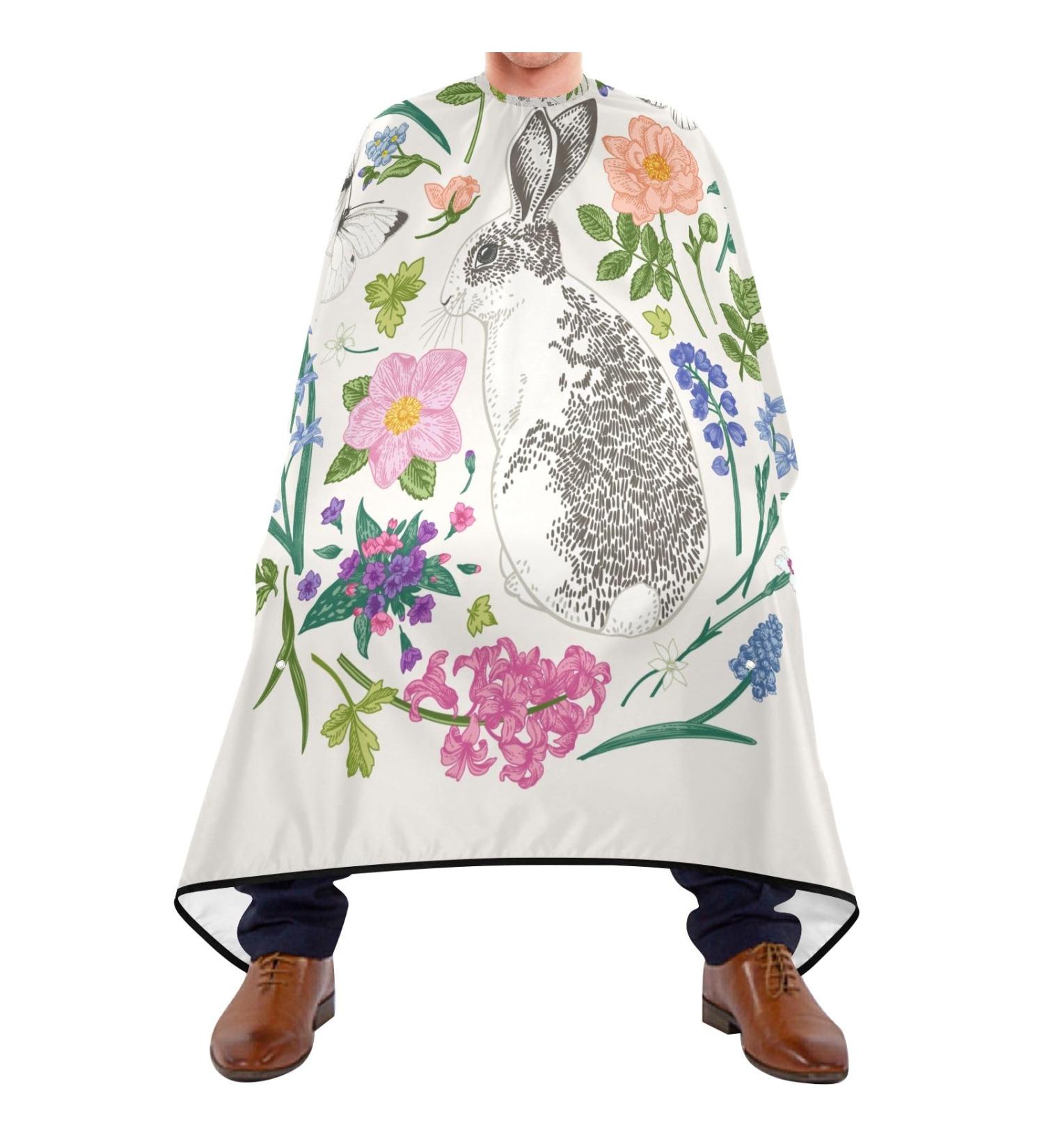 Waterproof Barber Cape - Stylish Flower & Bunny Cheetah Haircut Bib for Men & Women | Unisex Hair Cutting Cape - Buy Online on GoSupps.com