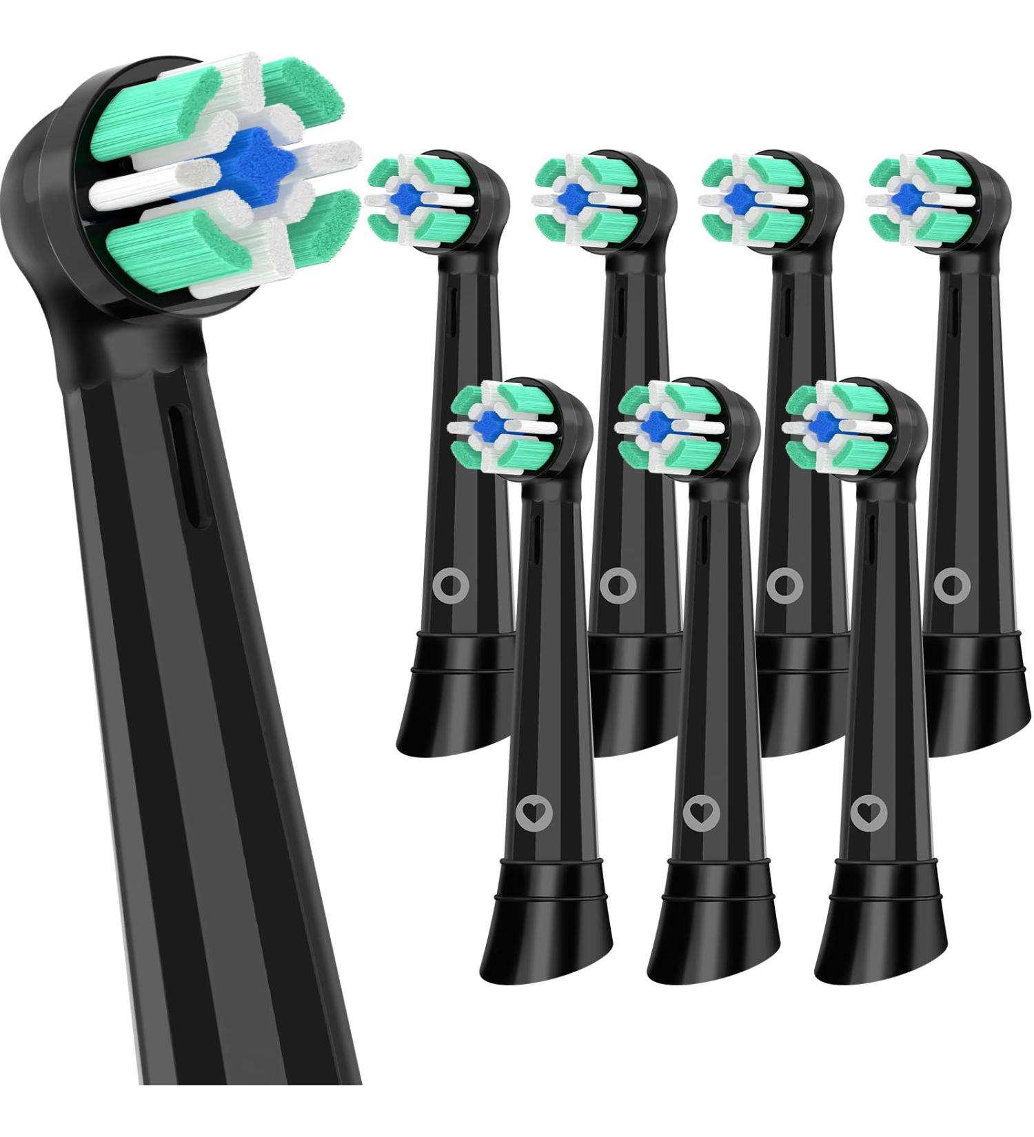 8 Compatible Oral-B iO Brush Heads - Powerful Cleaning for iO 3/4/6/7/8/9/10 - Premium Black Replacement Toothbrush Heads - Buy Online on GoSupps.com