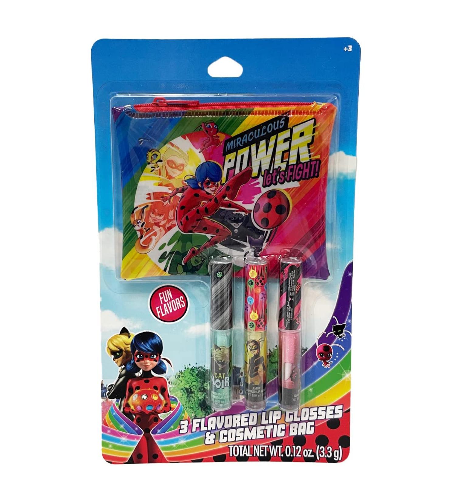 Taste Beauty Miraculous 3-Piece Flavored Lip Gloss and Cosmetic Bag Set