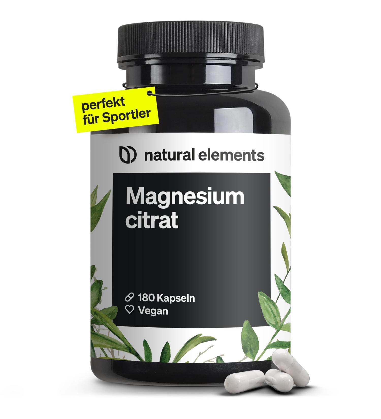 Premium Magnesium Citrate 180 Capsules - High Dose 2320mg 360mg Elemental Magnesium - Vegan Additive-Free Lab Tested - Made in Germany - Buy Online on GoSupps.com