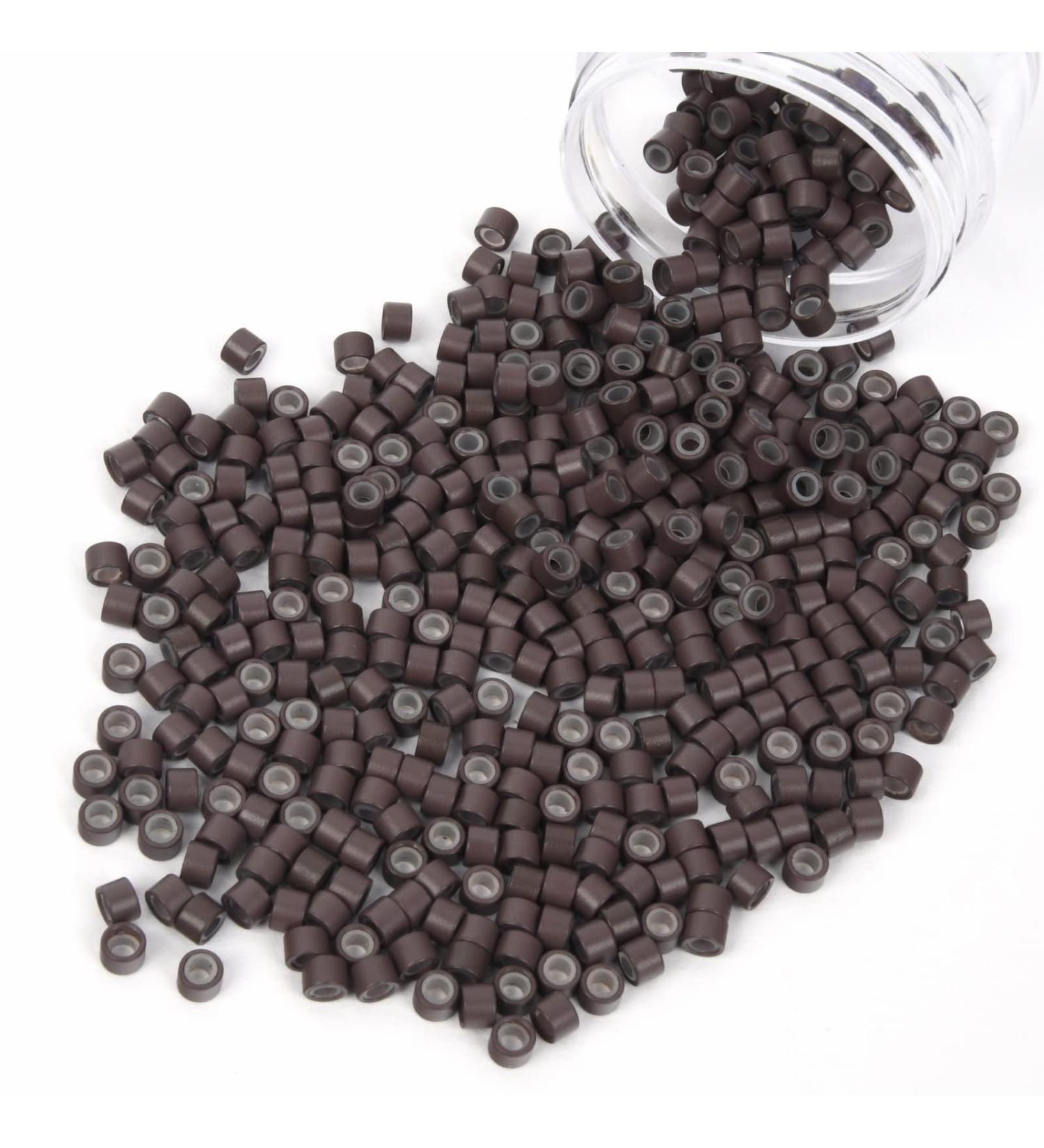 Vlasy 600 Pcs Silicone Micro Rings for I Tip Hair Extensions 5mm Micro Nano Beads Micro Links Hair Beads (Brown) Micro-5mm-600Pcs Brown - Buy Online on GoSupps.com