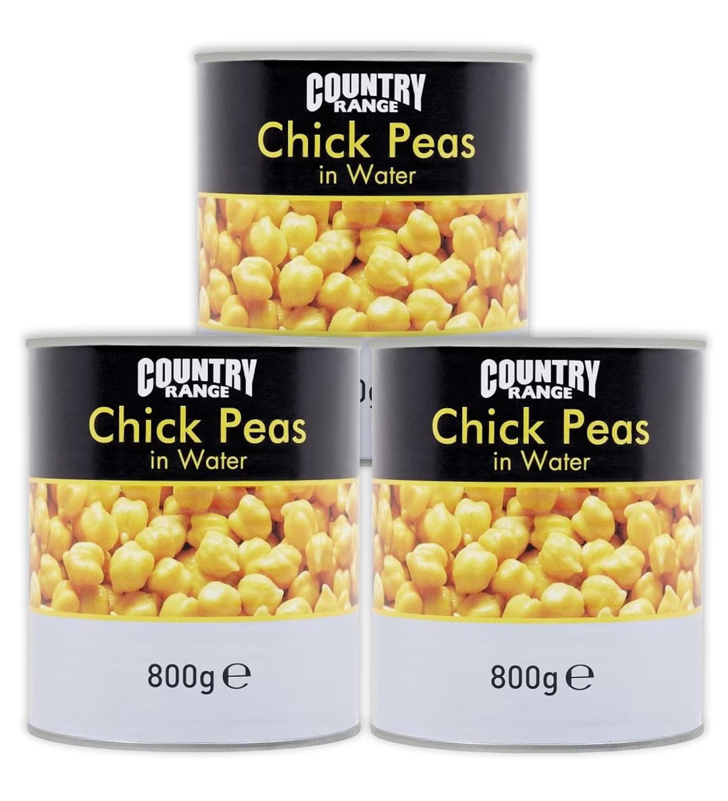 Country Range | Chick Peas in Water | 3x800g - Buy Online on GoSupps.com