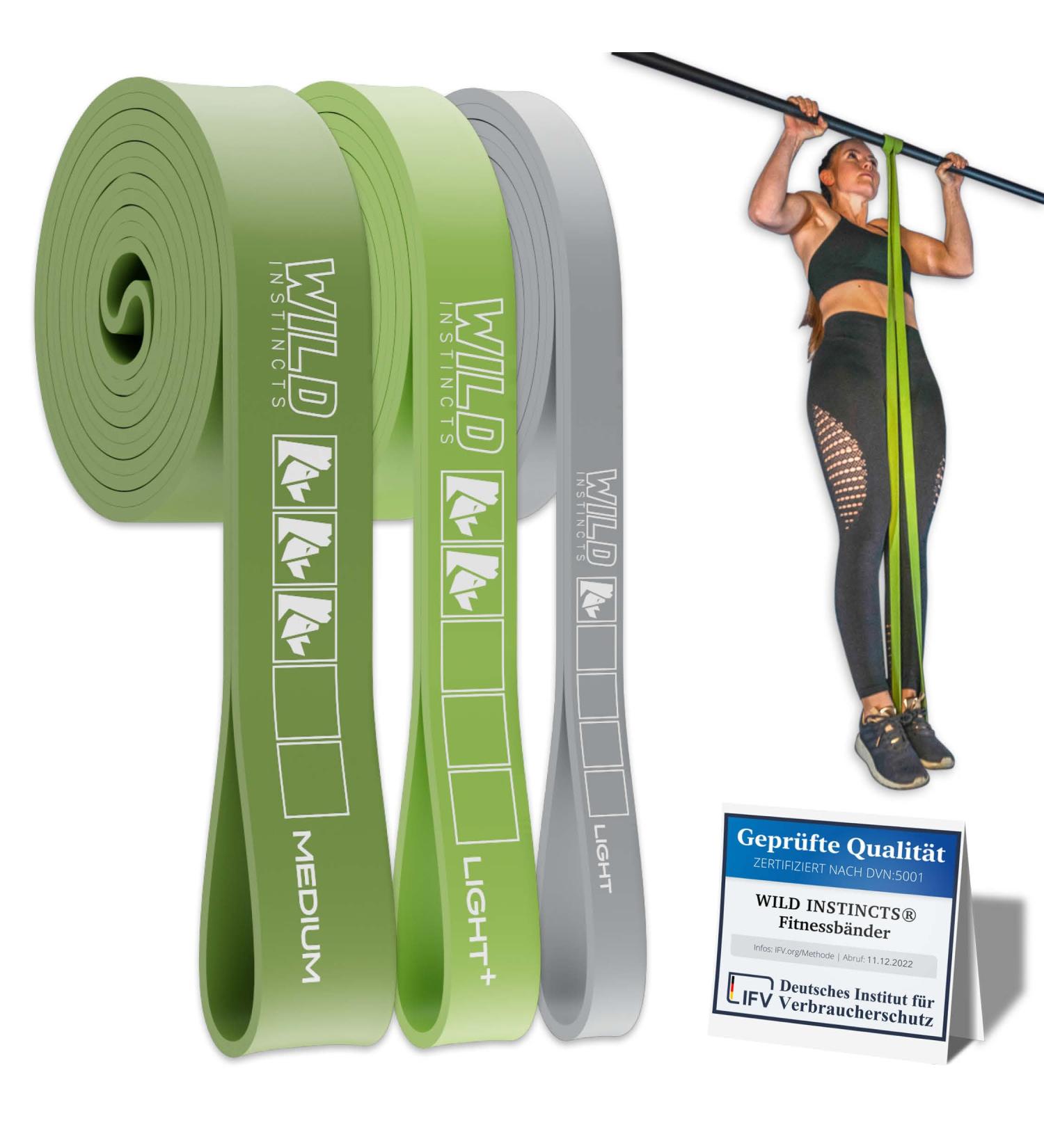Wild Instincts Premium Resistance Straps for Strength Training & Pull-Ups | CrossFit & Stretching Bands Set with Bag & Training App (Light Light+ Medium) - Buy Online on GoSupps.com
