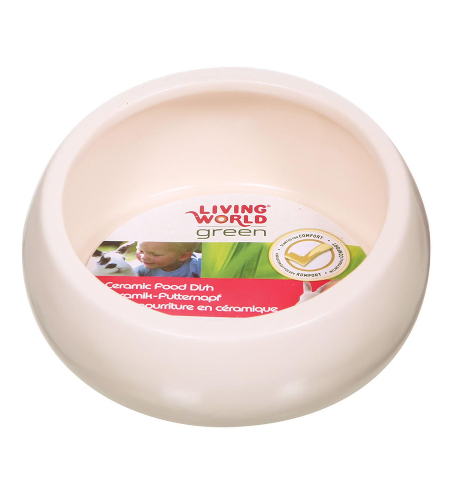 Living World Green Ceramic Food Dish/Bowl 300 ml 1 Count (Pack of 1) - Buy Online on GoSupps.com