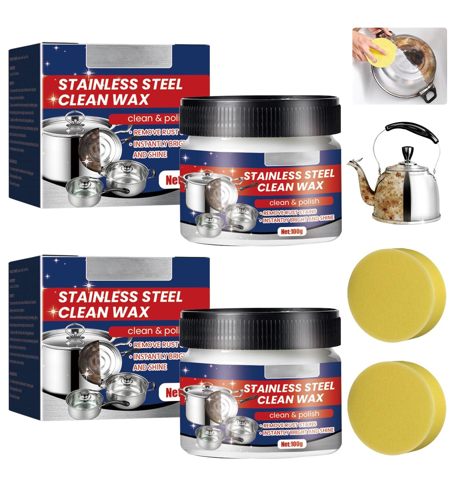 Stainless Steel Clean Wax - Nano-Technology Cleaner & Polish for Pots Pans & Appliances (2pcs) - International Shipping Available - Buy Online on GoSupps.com