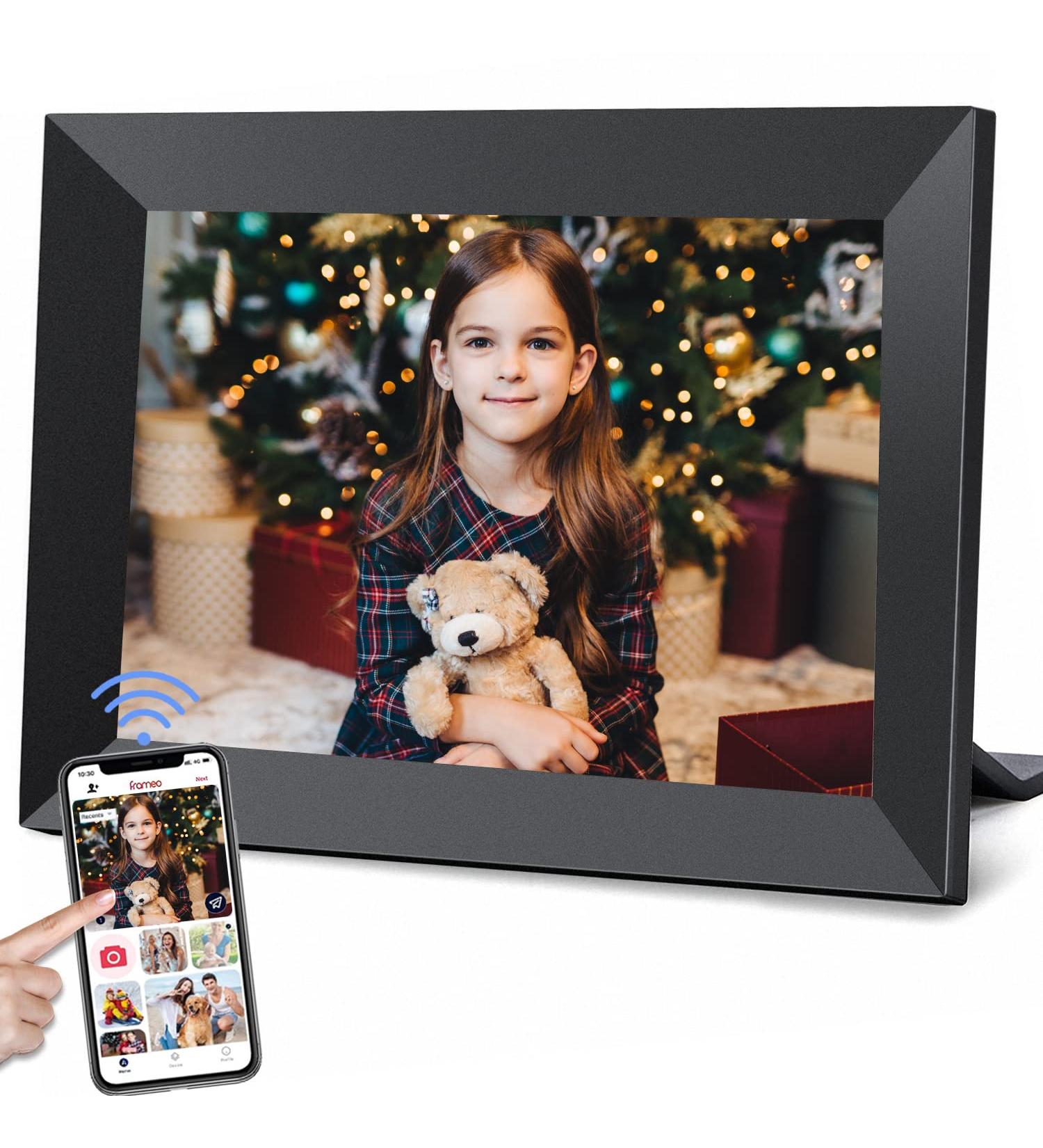 Frameo 10.1 Inch WiFi Digital Picture Frame | 1280x800P IPS Touch Screen | 16GB Storage | Video Clips & Slide Show | Instant Photo Sharing via Free APP - Buy Online on GoSupps.com