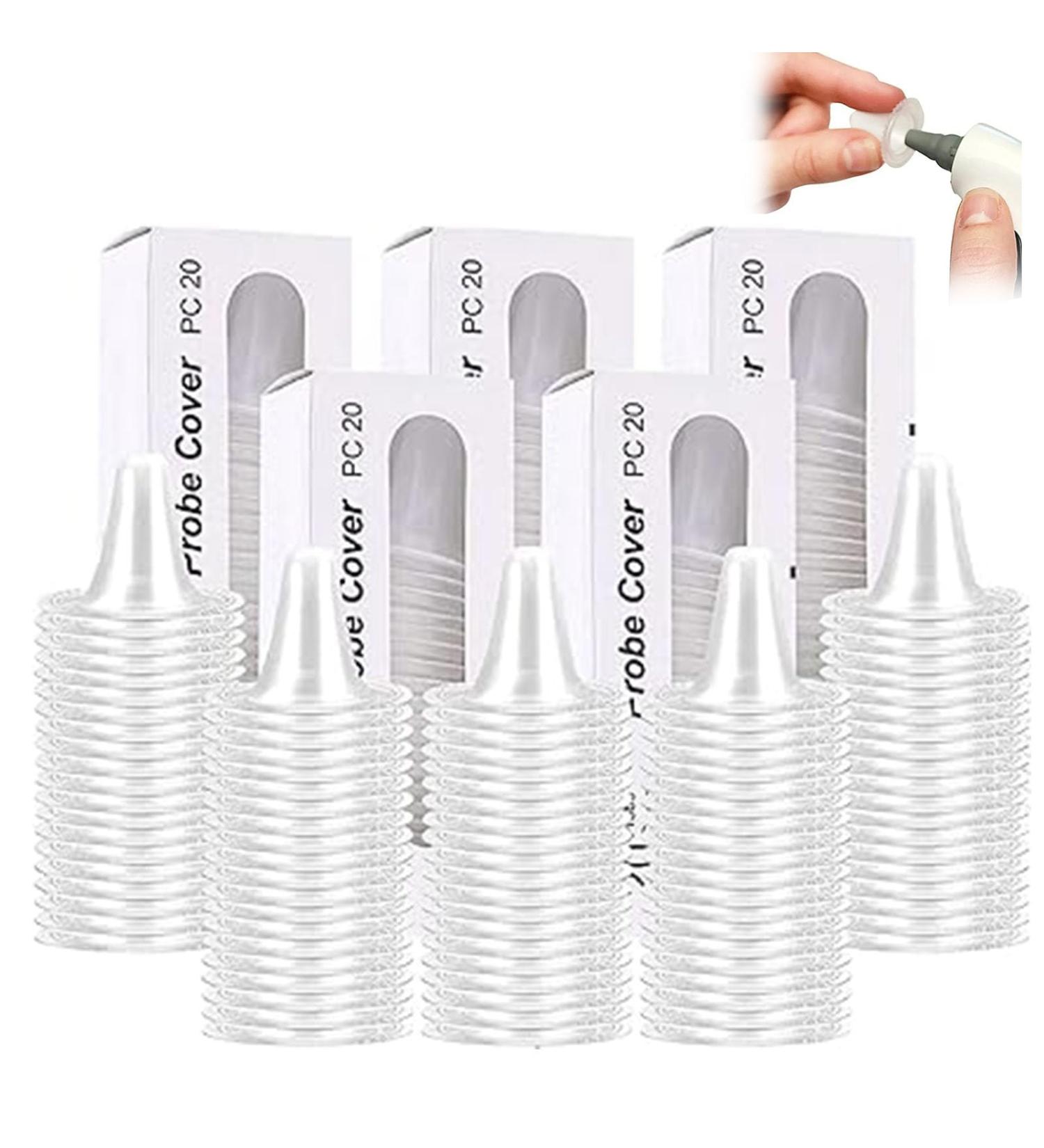 100 PCs Brown Fever Thermometer Protective Caps - Disposable Ear Thermometer Caps | Replacement for Thermoscan & Ear Thermometers - Buy Online on GoSupps.com