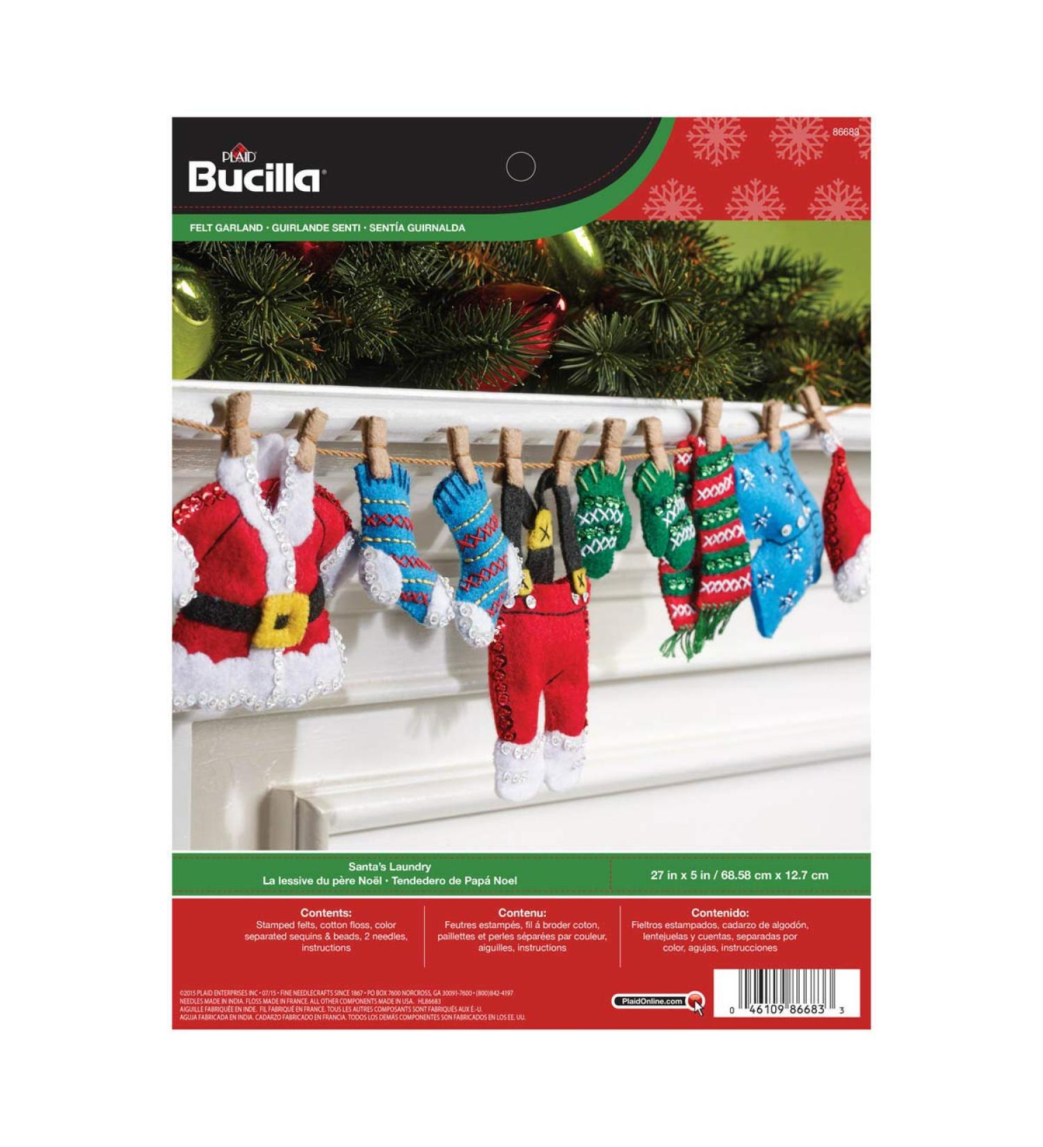 Bucilla Felt Applique Home Decor Kit - Laundry Garland - 27 x 5 - DIY Craft Kit - Buy Online on GoSupps.com
