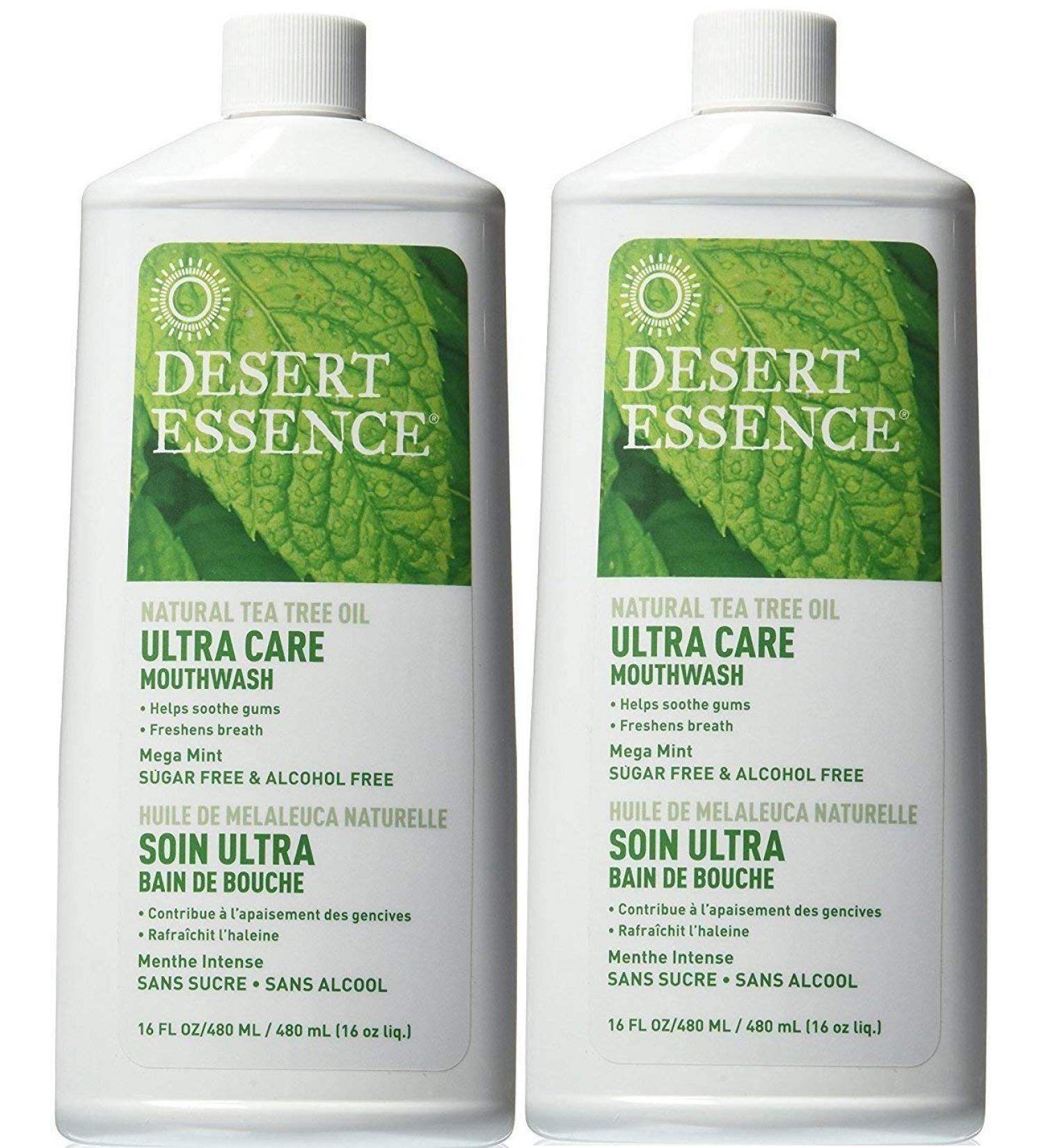 Ultra Care Mouthwash with Natural Tea Tree Oil - Sugar-Free & Alcohol-Free - Mega Mint (16 fl oz Pack of 2) | International Shipping Available - Buy Online on GoSupps.com