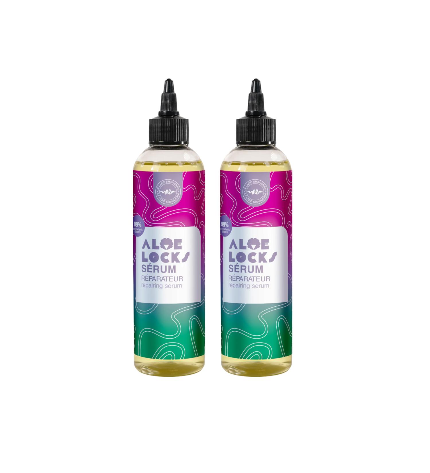 Aloe Locks | Repairing & Growth Activating Serum | Fights hair loss & breakage | Repairs & Strengthens the fiber | 99% natural ingredients | Made in France | Pack of 2x250ml - Buy Online on GoSupps.com