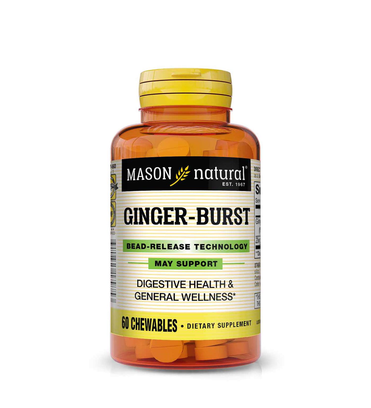 Mason Natural Ginger-Burst Bead-Release Technology 60 Chewables