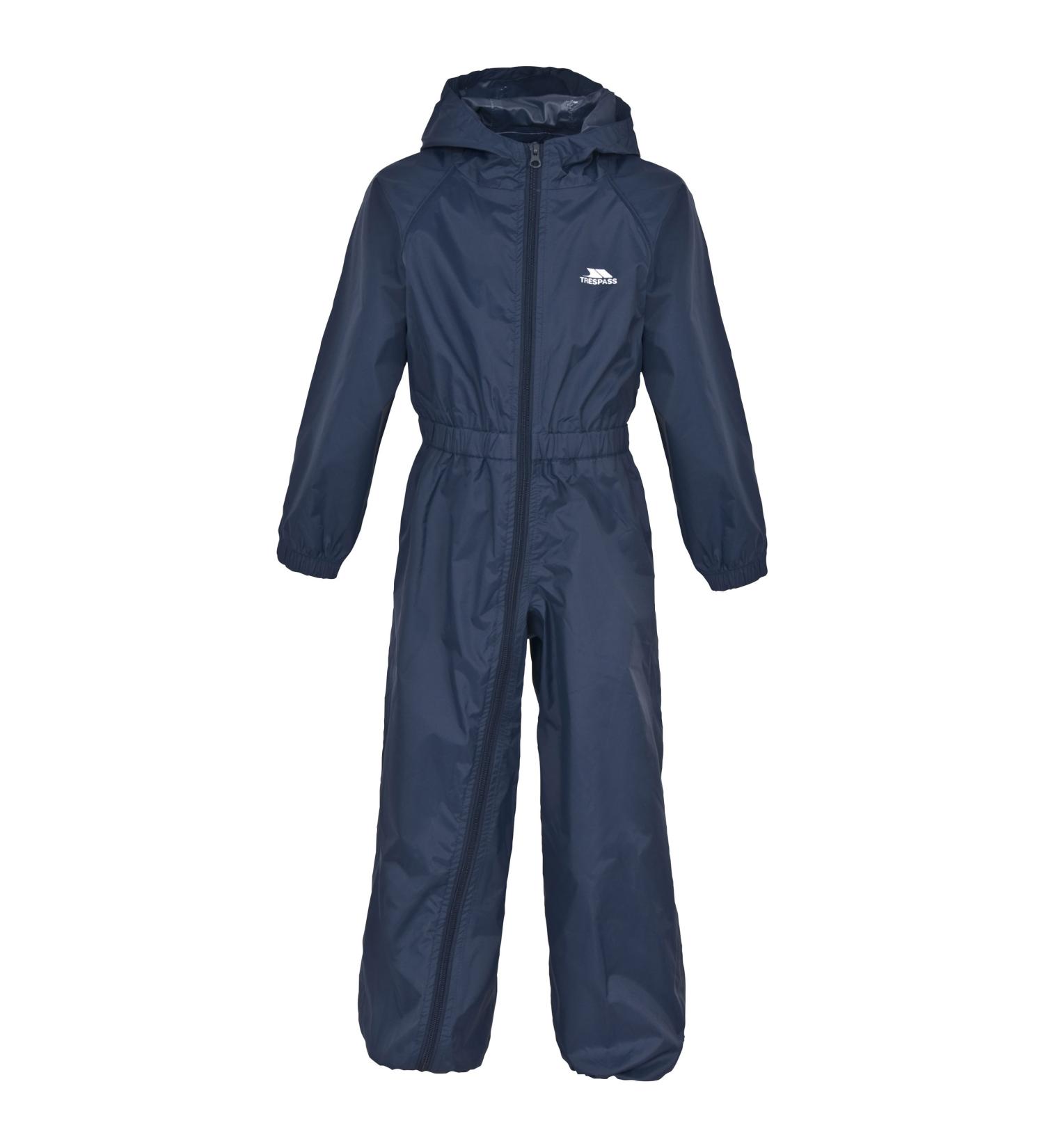 Trespass Kids Button Rain Suit 7-8 Years - Navy | Unisex Waterproof Jacket & Pants - Buy Online on GoSupps.com