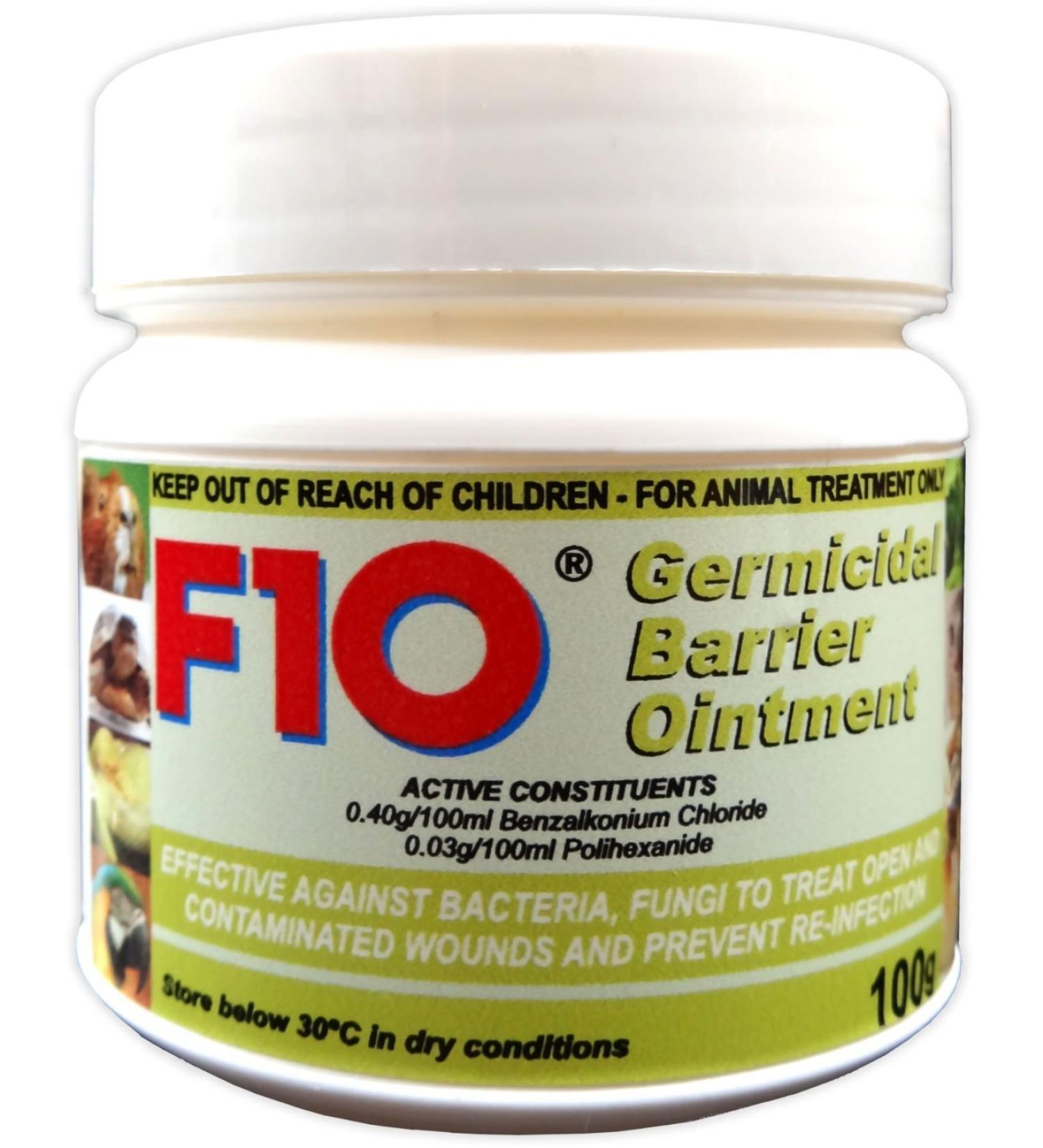 F10 Germicidal Barrier Ointment x 100g. Use on Small Animal Reptile Caged Bird Rodent