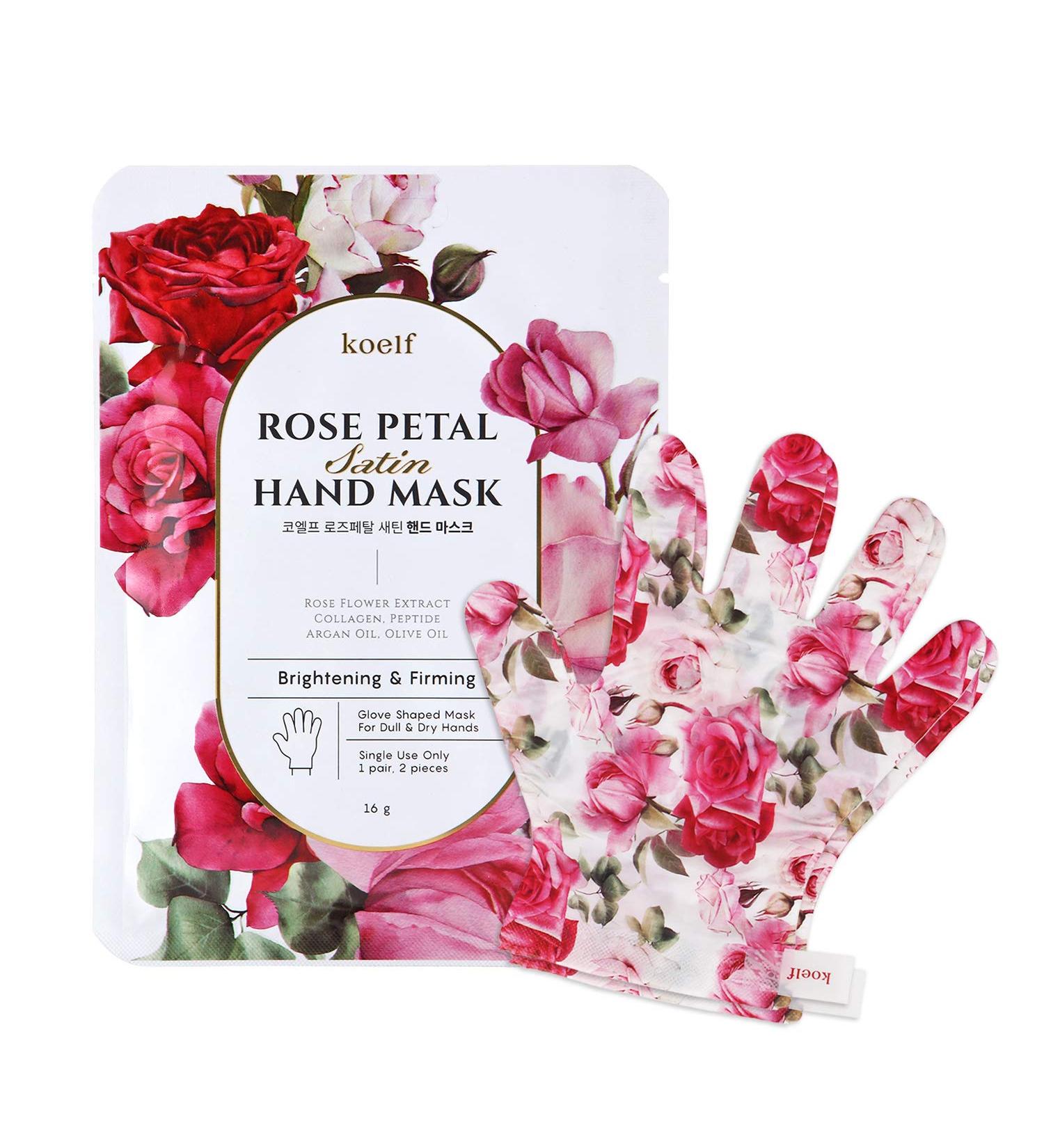 Petitfee Rose Petal Satin Hand Mask - Nourishing Single Use Treatment for Soft Hands - Buy Online on GoSupps.com