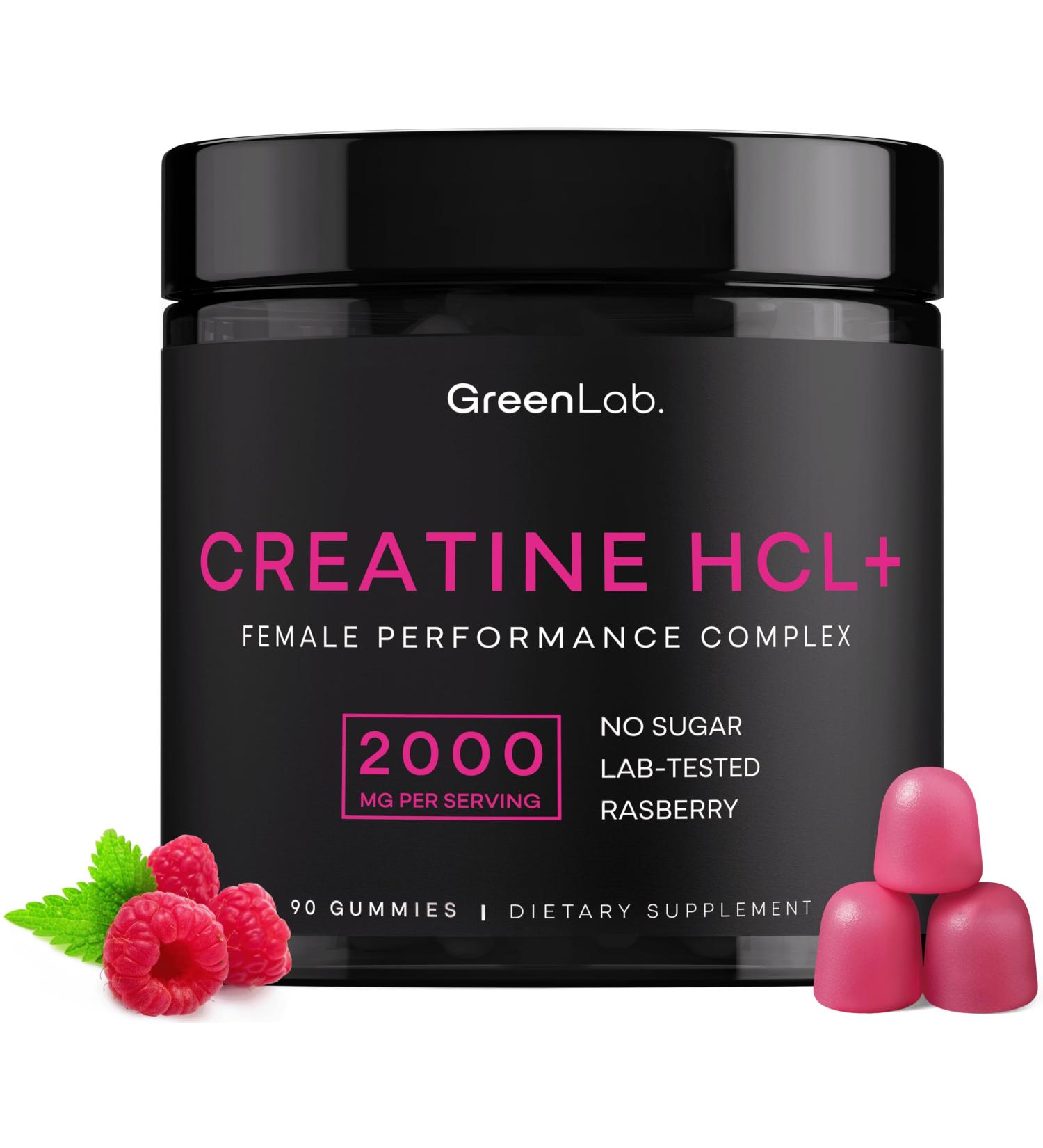 Creatine HCL+ 2000mg Female Performance Complex Sugar-Free Vegan Raspberry Flavor Chewable Gummies for Women 90 Count Rasberry - Buy Online on GoSupps.com