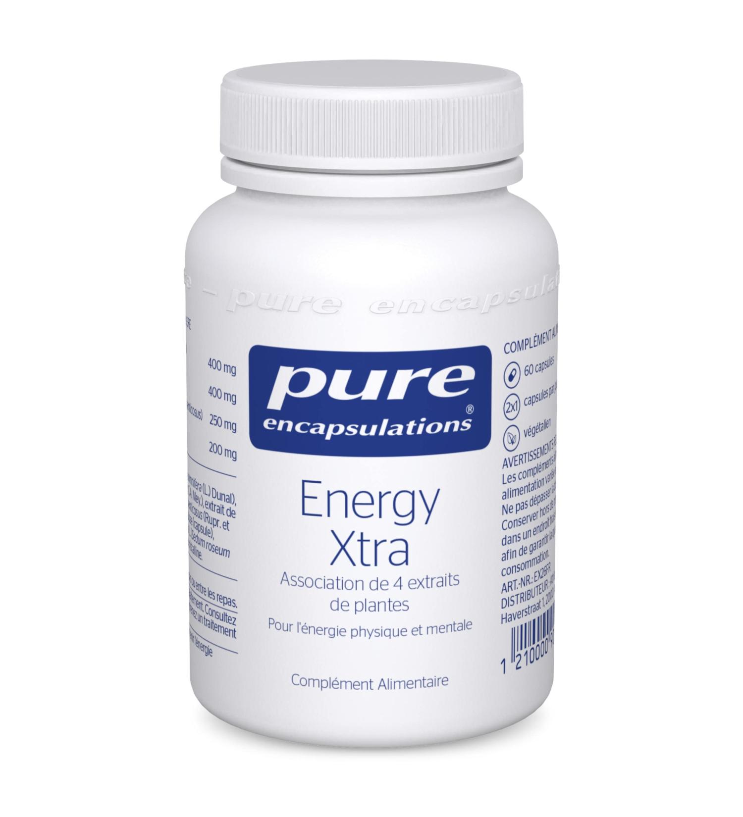 Pure Encapsulations - Energy Xtra - Combination of 4 Plant Extracts - Panax Ginseng Siberian Ginseng & Rhodiola - Physical and Mental Energy - 60 Vegan Capsules - Buy Online on GoSupps.com