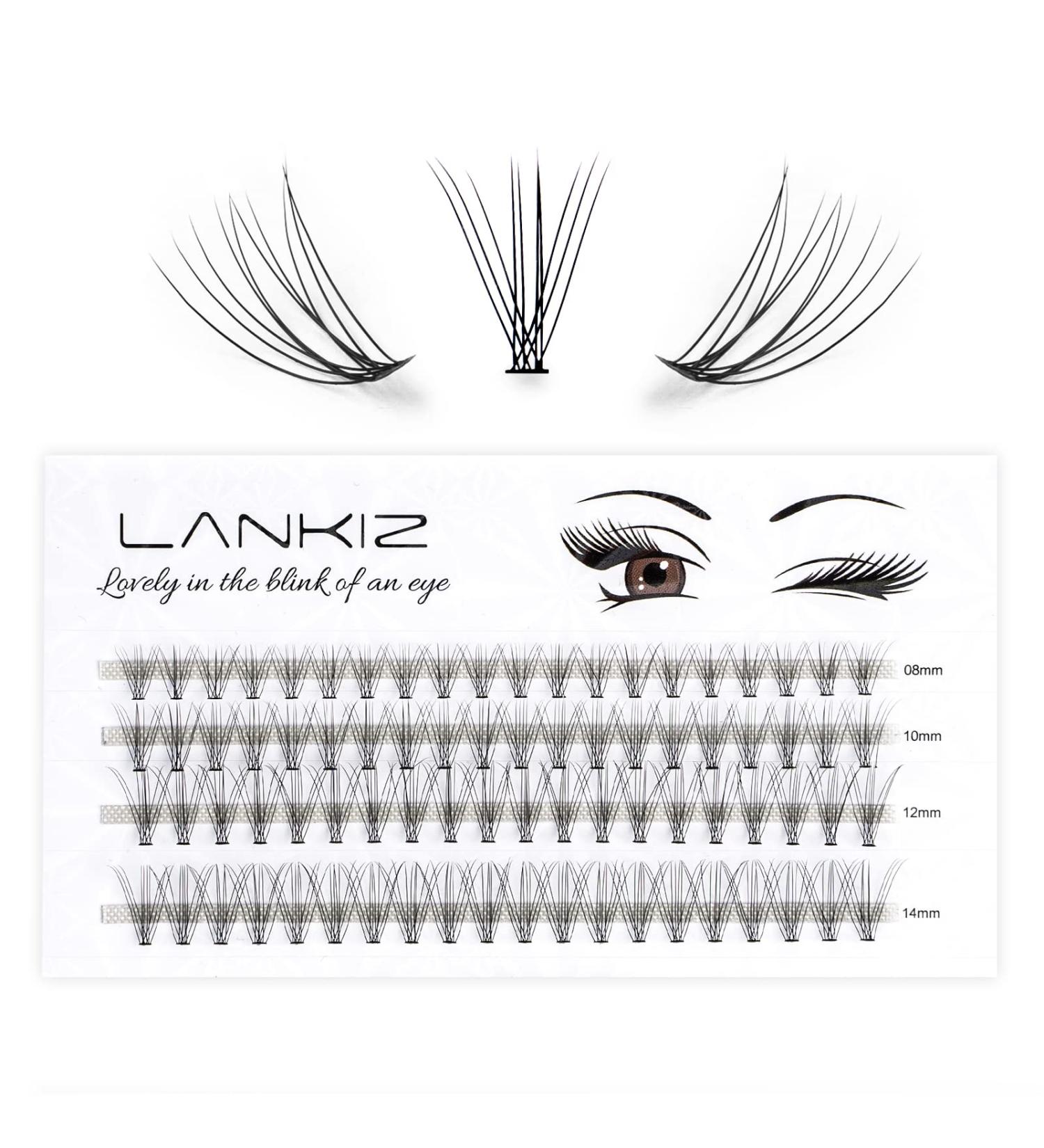 Lankiz 10D C Curl Single Eyelashes - 80 PCs DIY Cluster Lashes for Stunning Eyelash Extensions | 8-14mm Individual Fake Lashes at Home - Buy Online on GoSupps.com