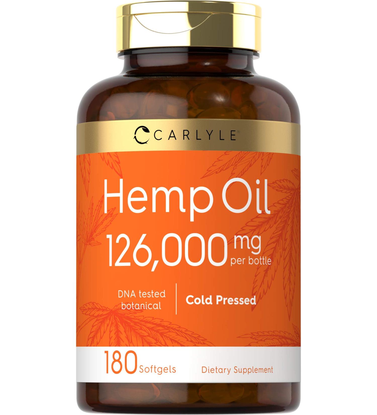Carlyle Hemp Oil Capsules 126,000 mg - 180 Softgels | High Potency CBD Supplement - Buy Online on GoSupps.com